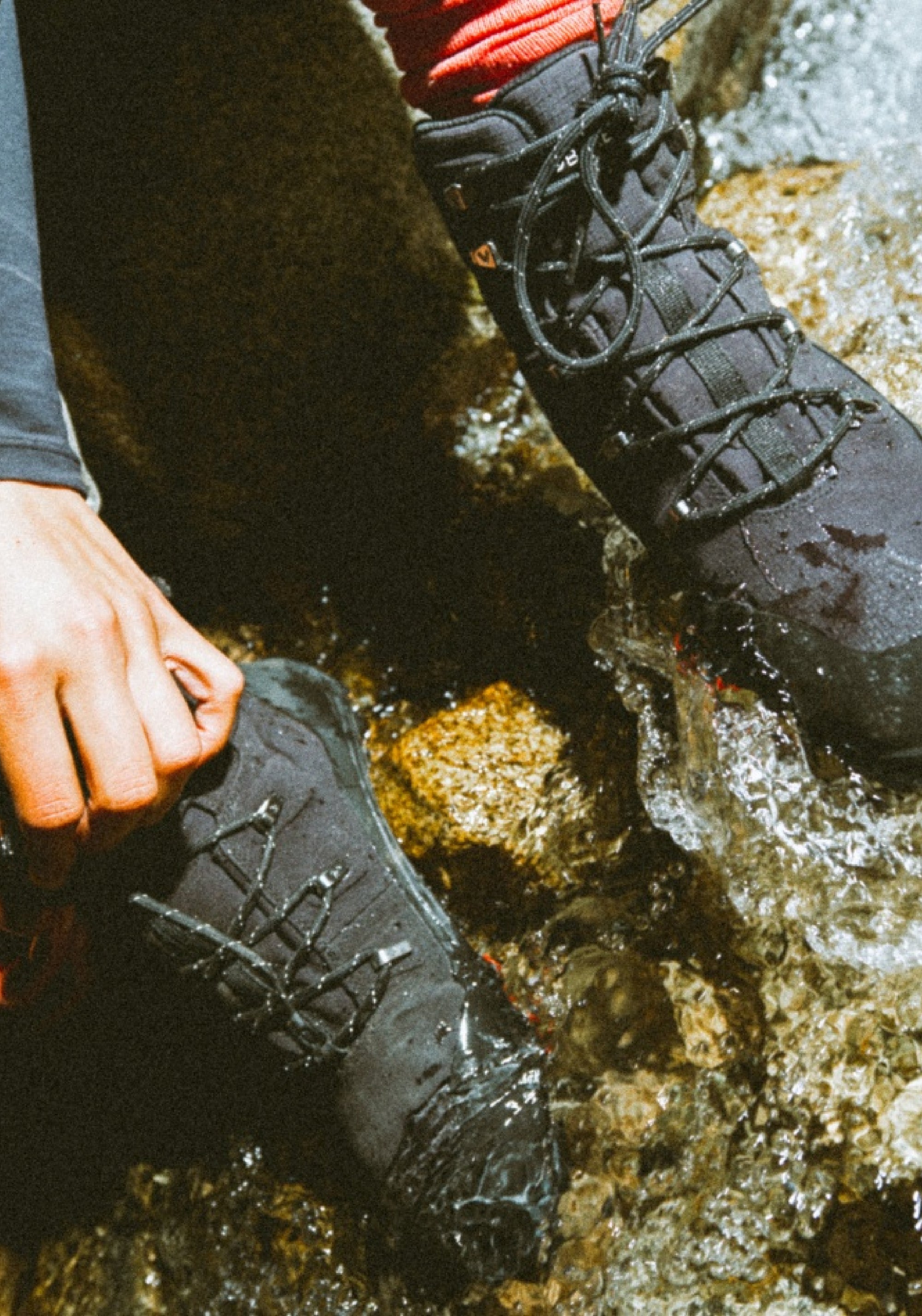 Bocanci drumeție Barefoot impermeabili - Tracker Textile AT II Men Obsidian
