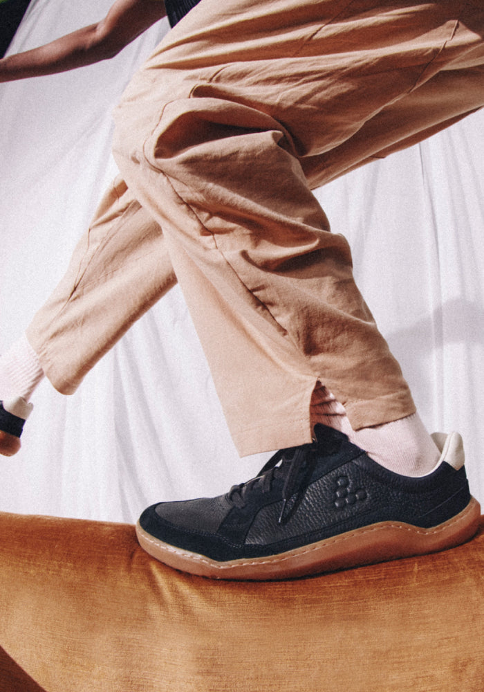 Sneakers Barefoot din piele - Gobi II Men Obsidian