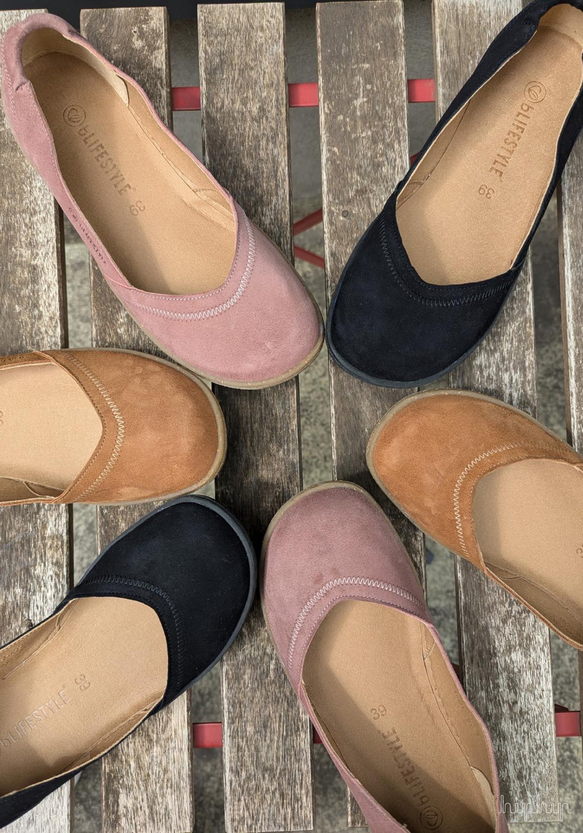 Balerini Barefoot din piele întoarsă - Ballerina Style Rose