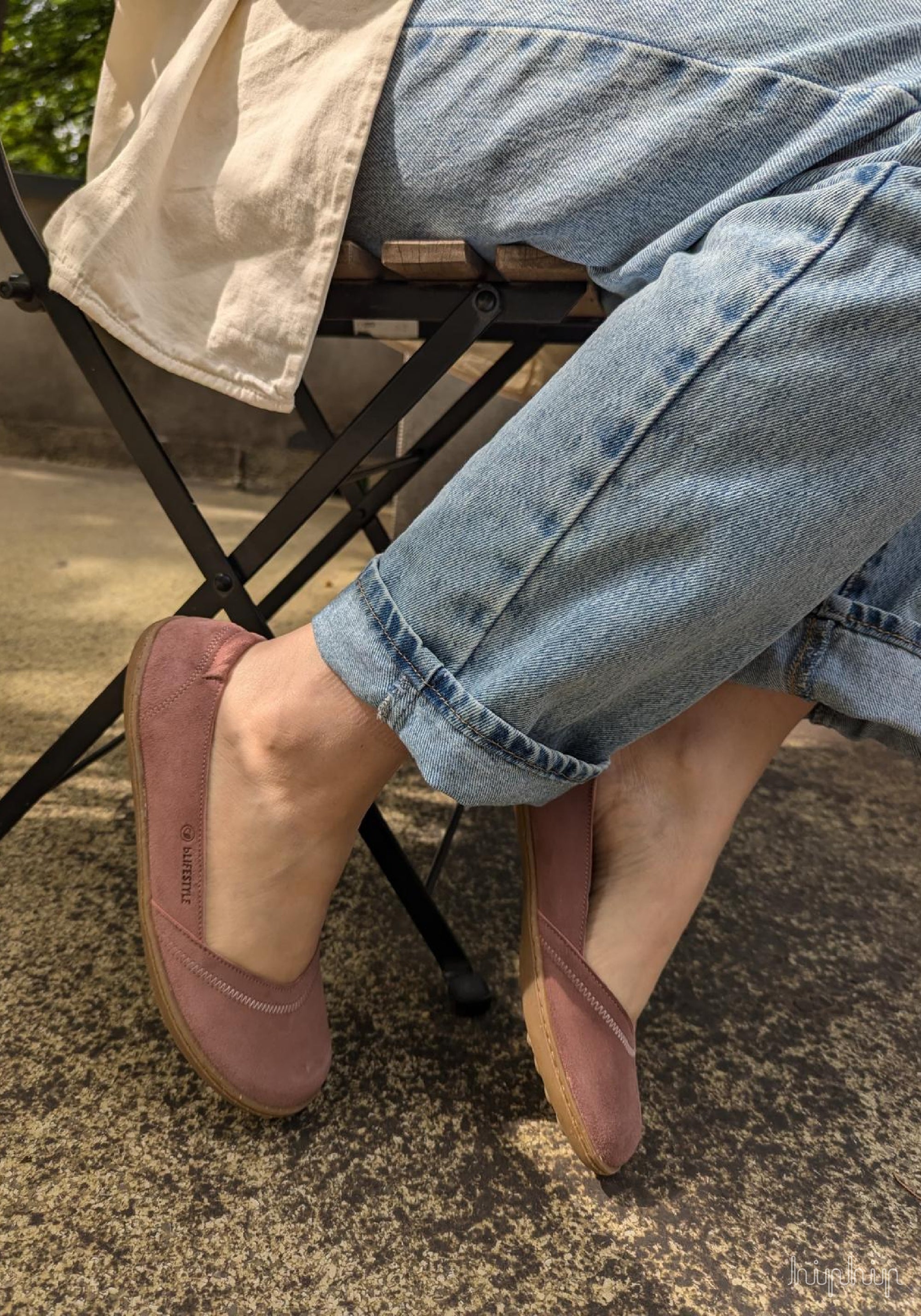 Balerini Barefoot din piele întoarsă - Ballerina Style Rose