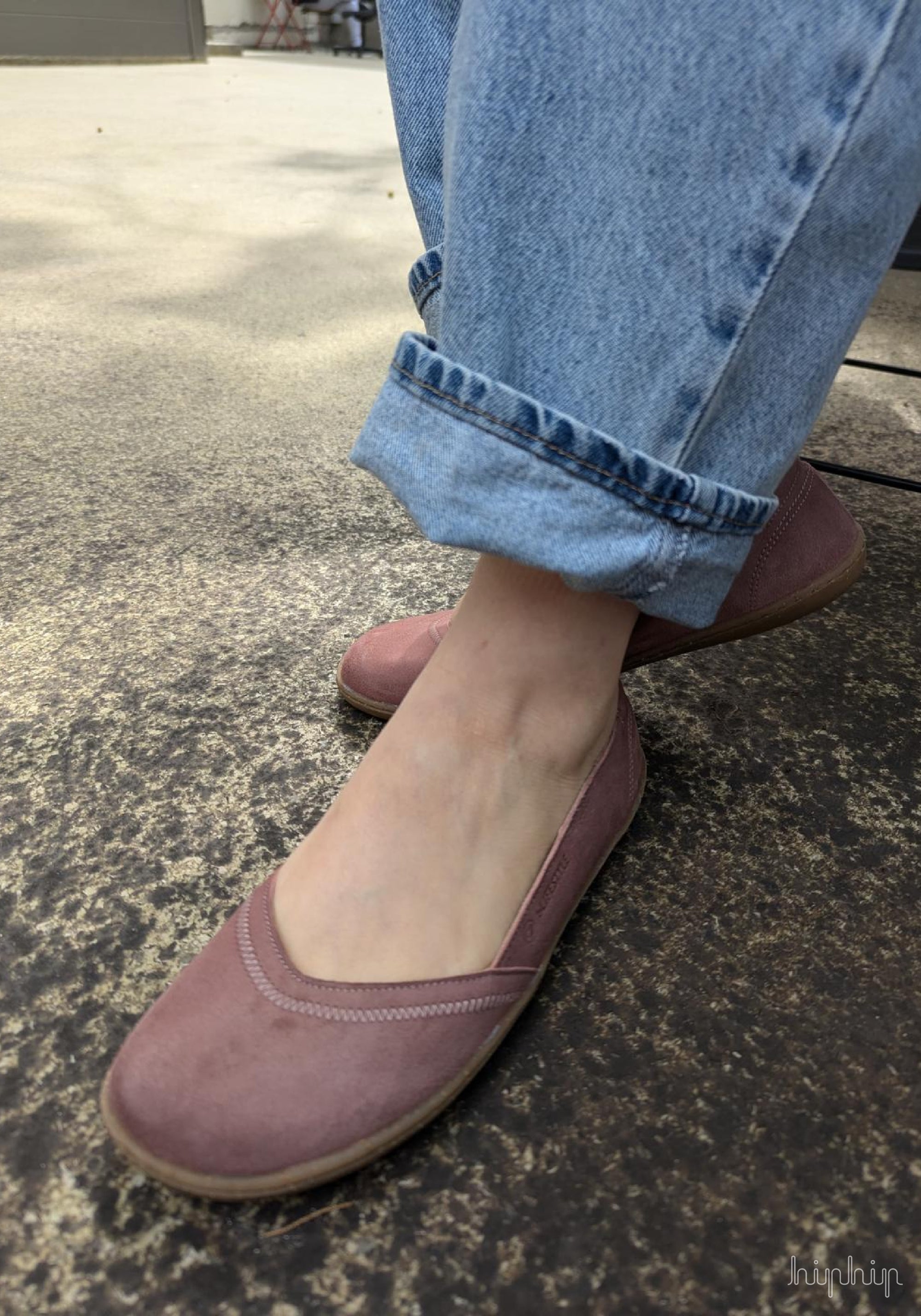 Balerini Barefoot din piele întoarsă - Ballerina Style Rose