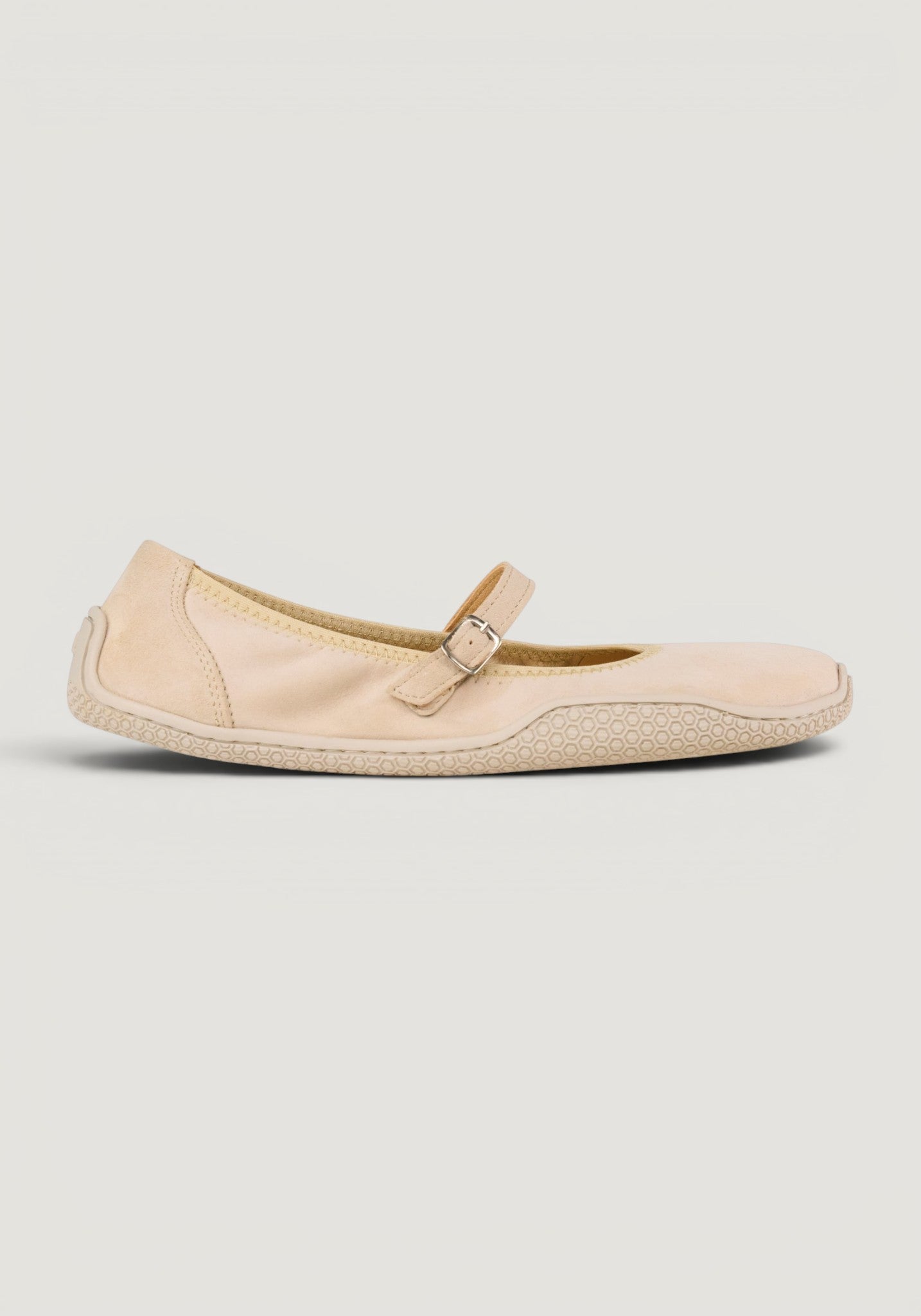 Balerini Barefoot din piele întoarsă - Valeria Beige