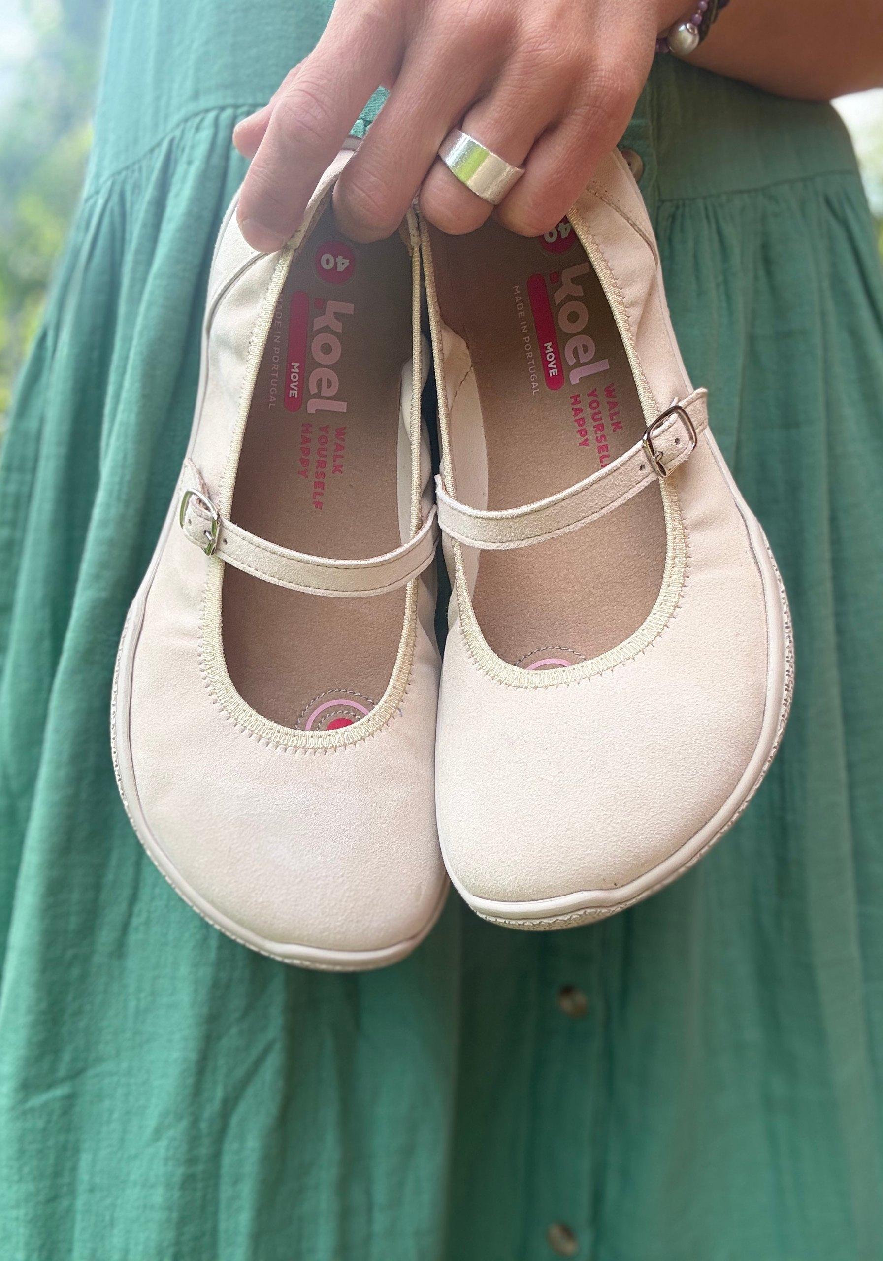 Balerini Barefoot din piele întoarsă - Valeria Beige