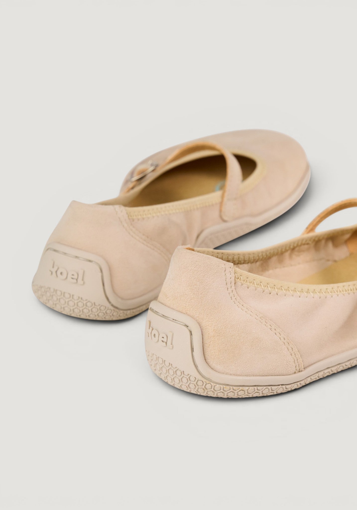Balerini Barefoot din piele întoarsă - Valeria Beige