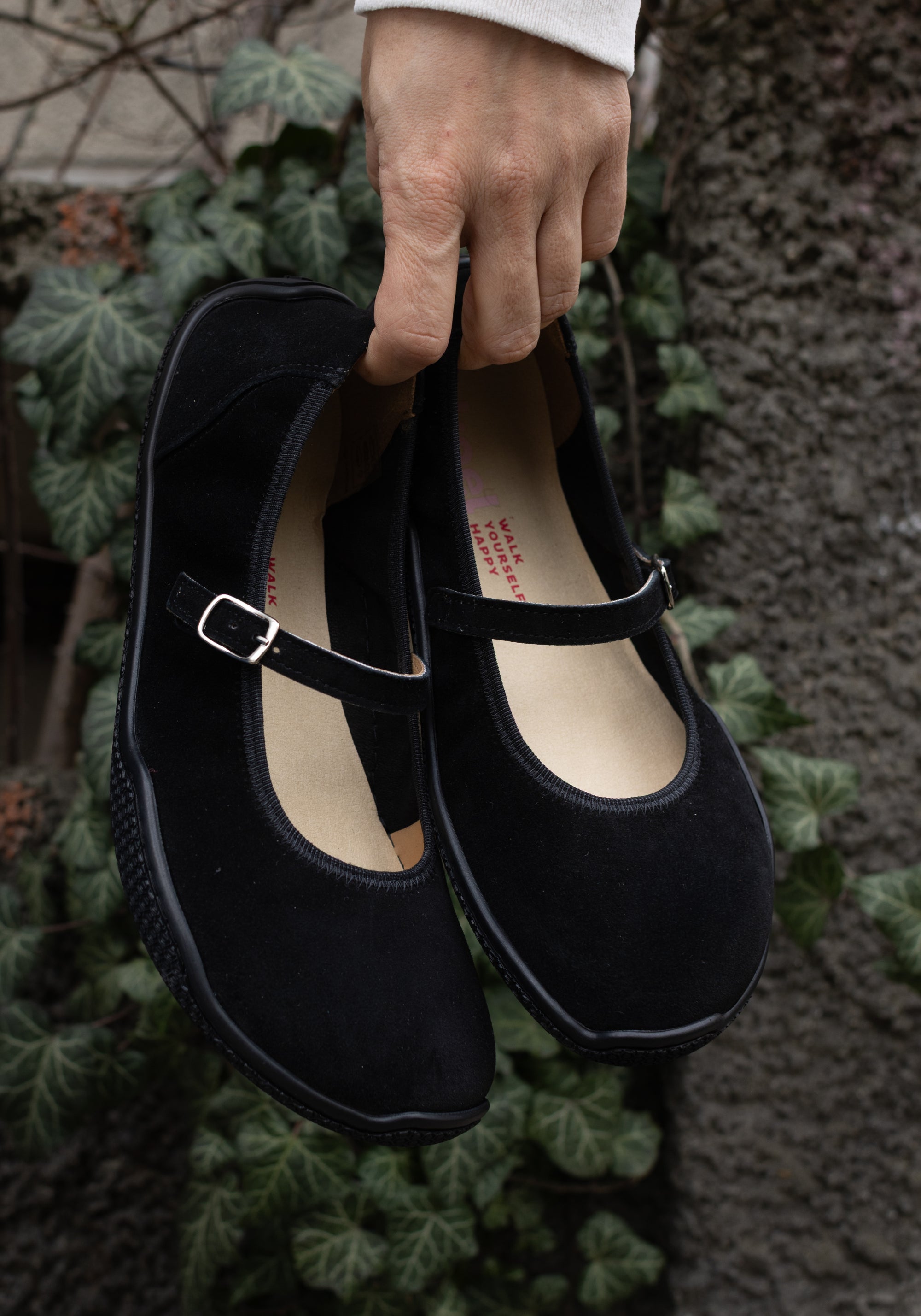 Balerini Barefoot din piele întoarsă - Valeria Black