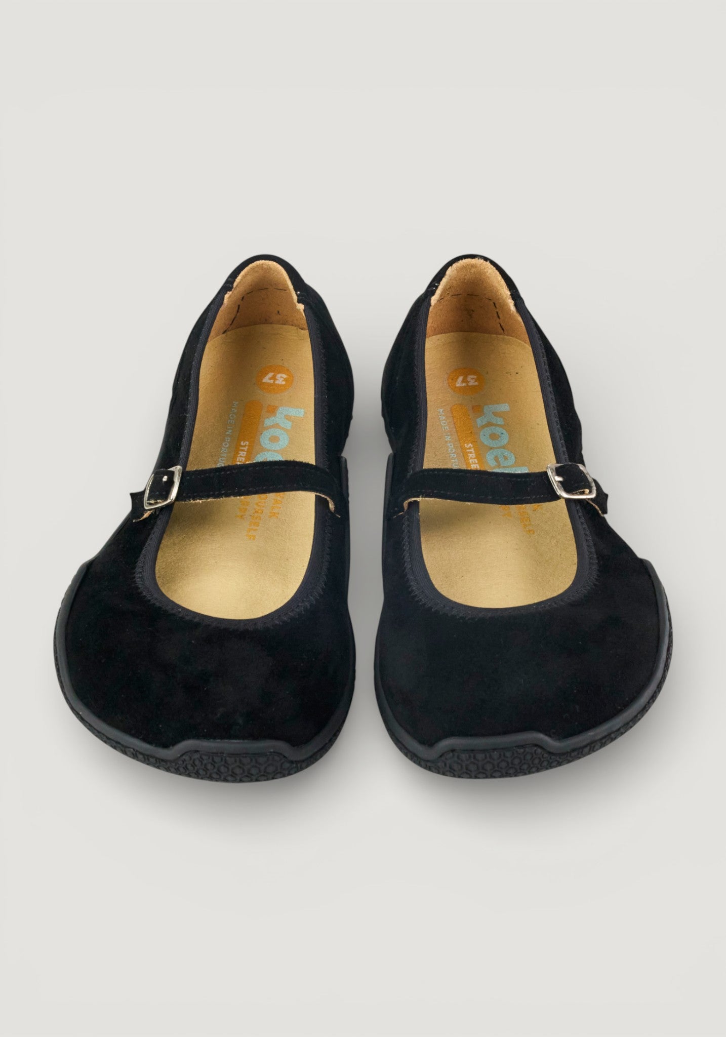 Balerini Barefoot din piele întoarsă - Valeria Black