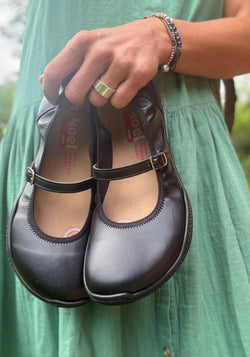Balerini Barefoot din piele - Valeria Black