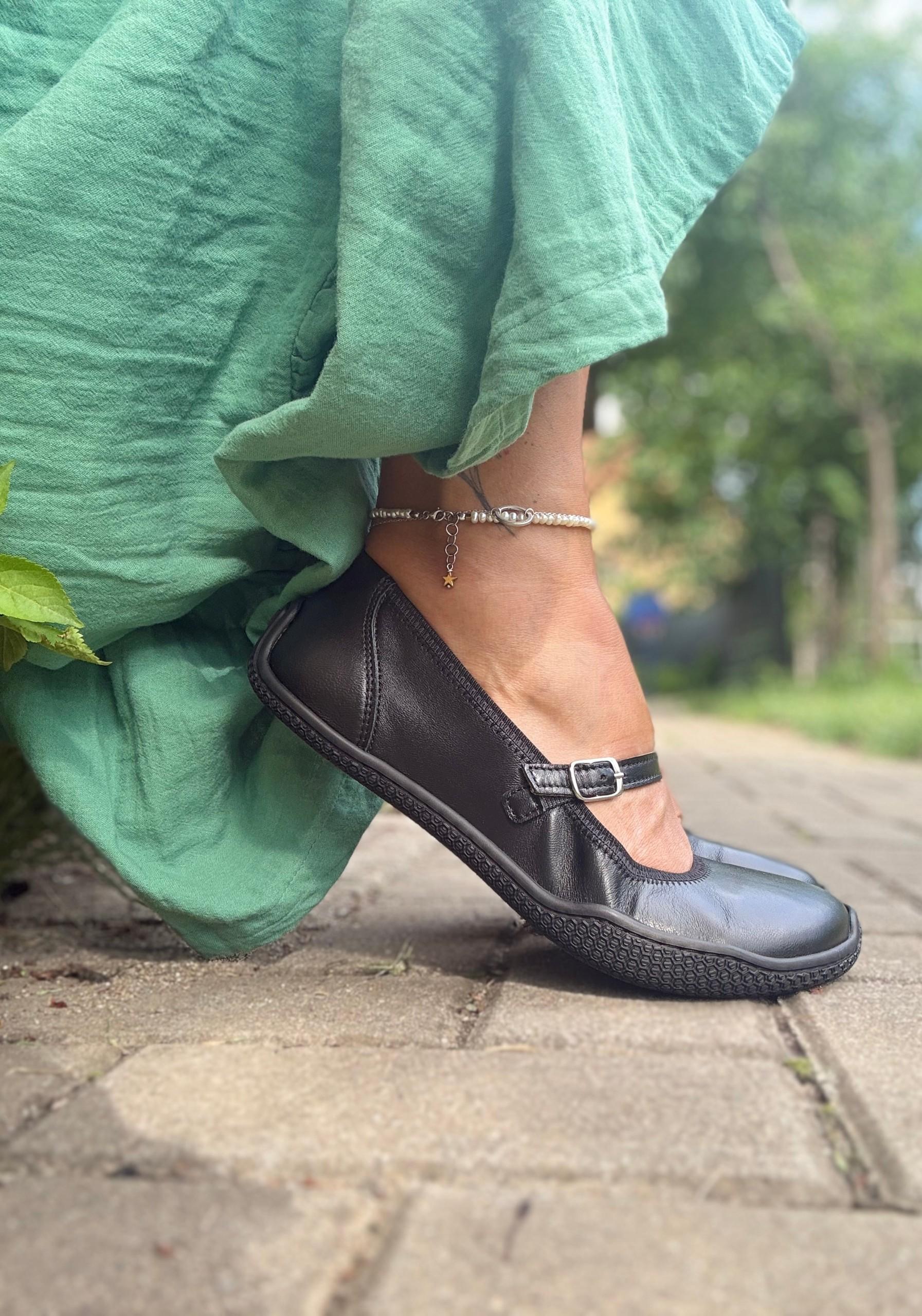 Balerini Barefoot din piele - Valeria Black