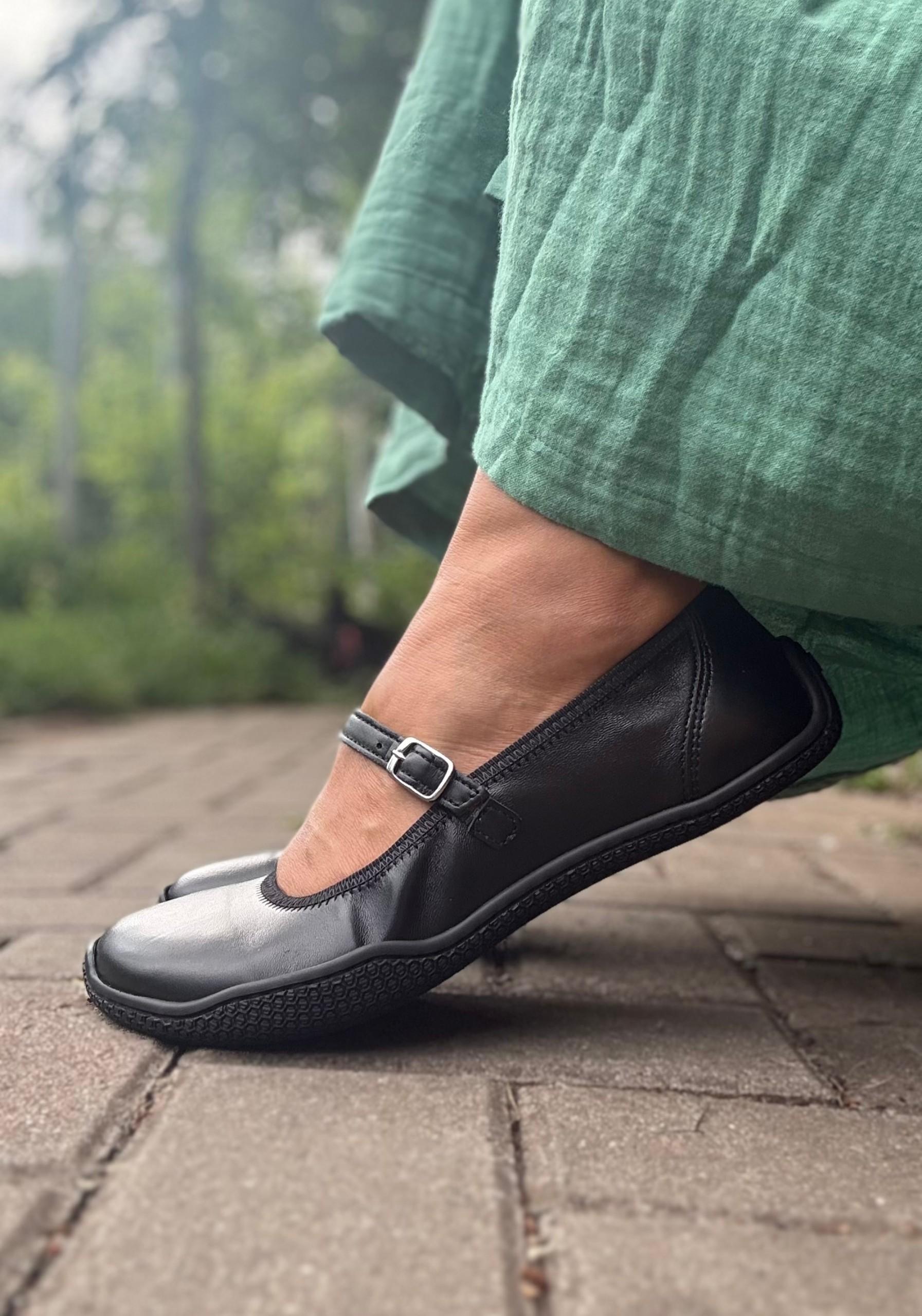 Balerini Barefoot din piele - Valeria Black