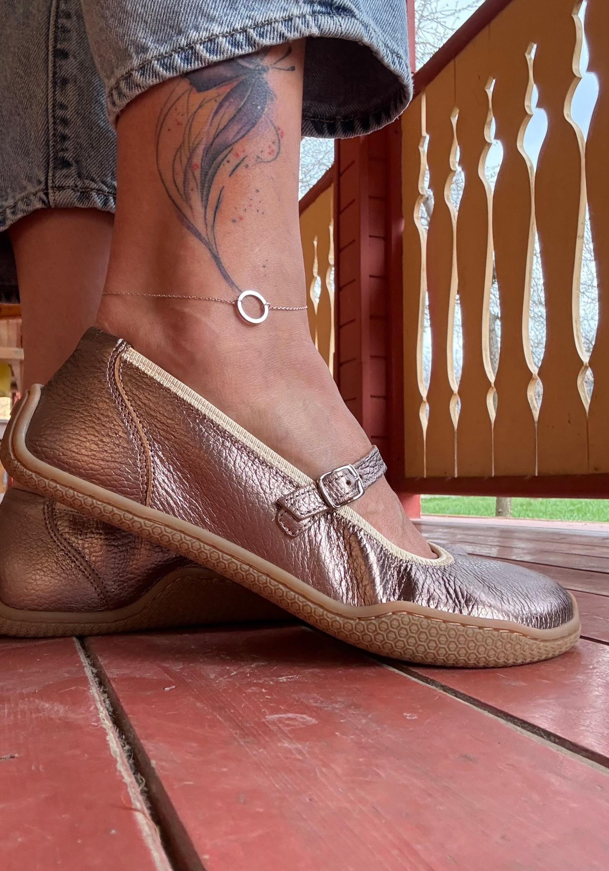 Balerini Barefoot din piele - Valeria Bronze
