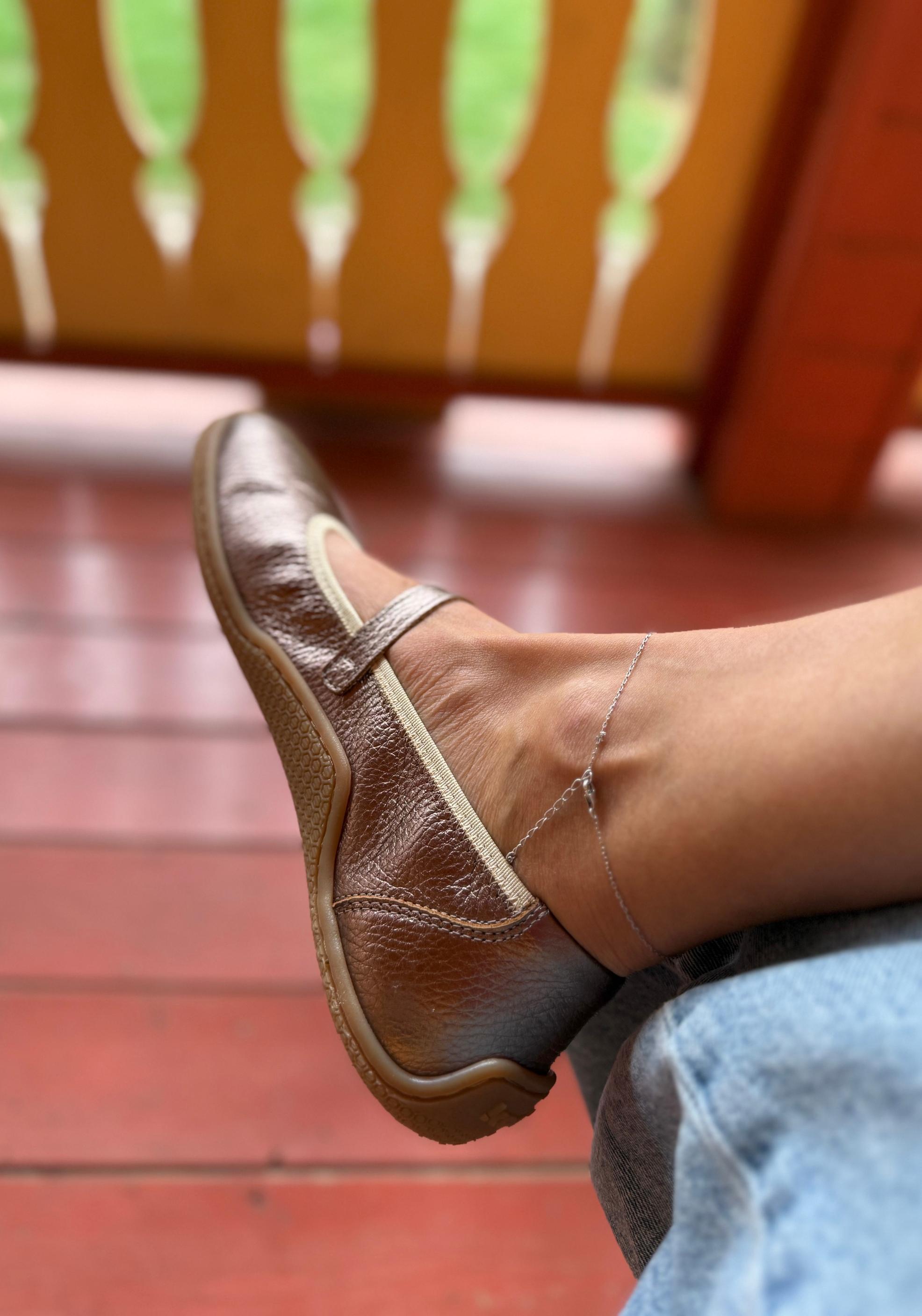 Balerini Barefoot din piele - Valeria Bronze