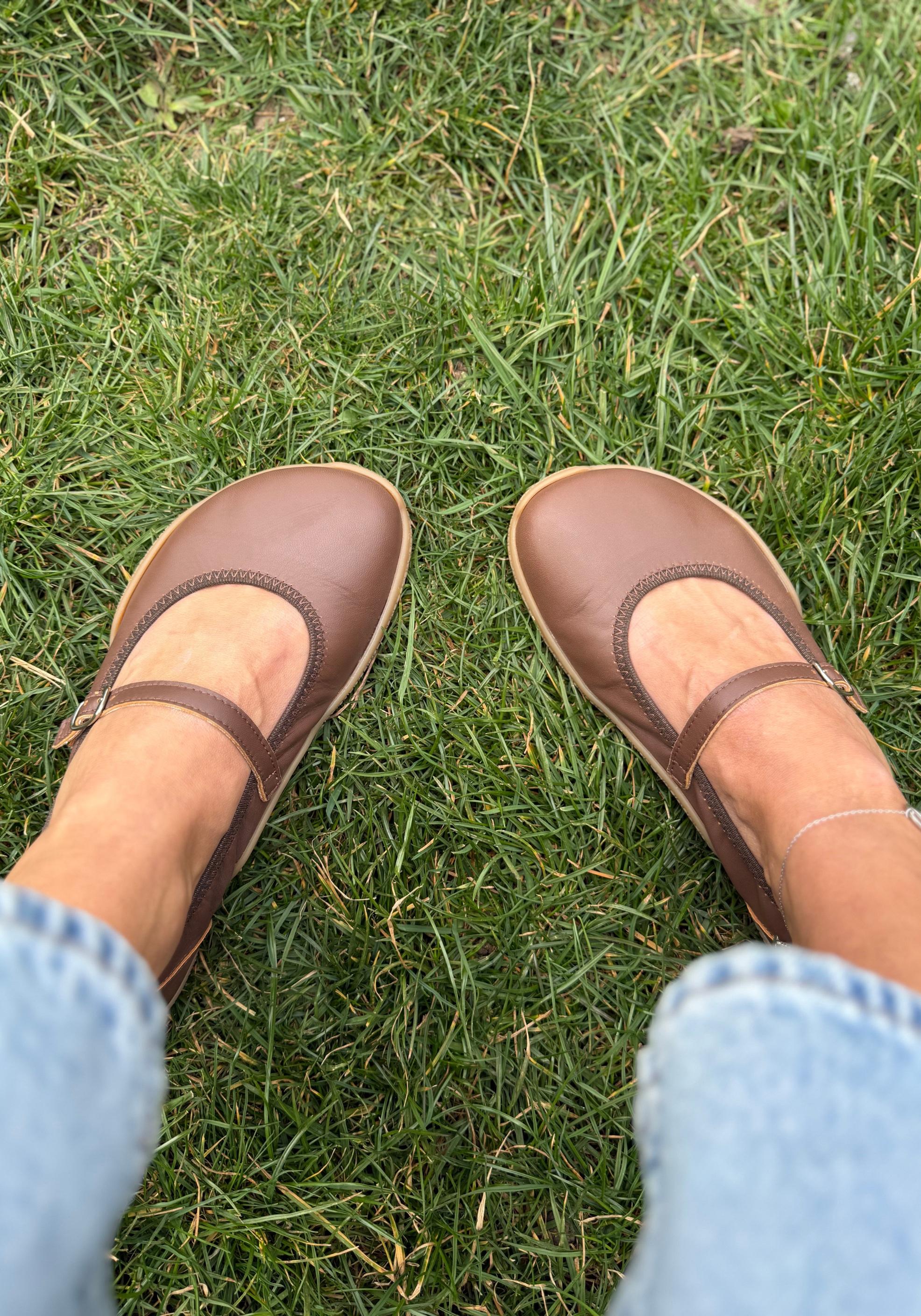 Balerini Barefoot din piele - Valeria Brown