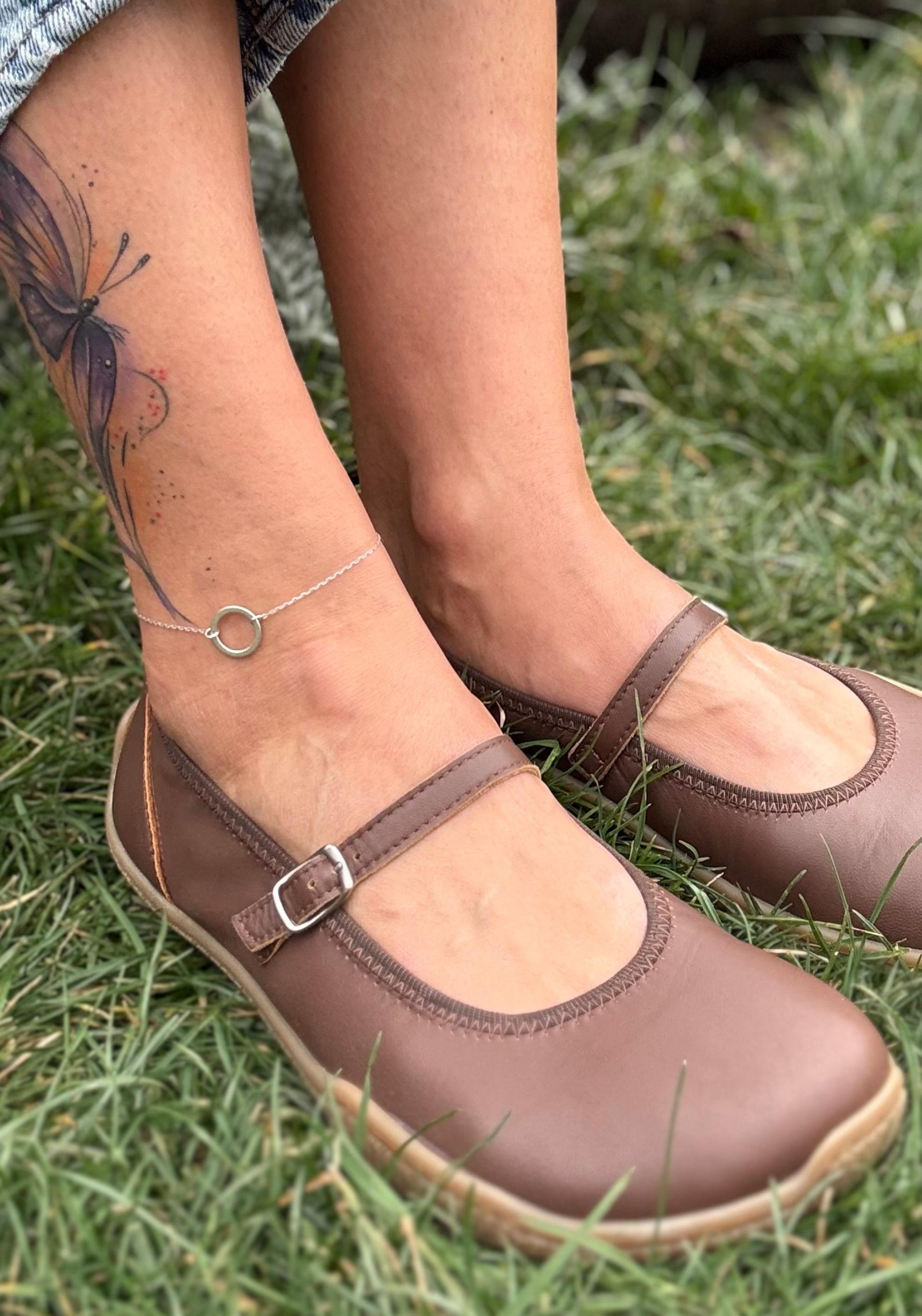 Balerini Barefoot din piele - Valeria Brown
