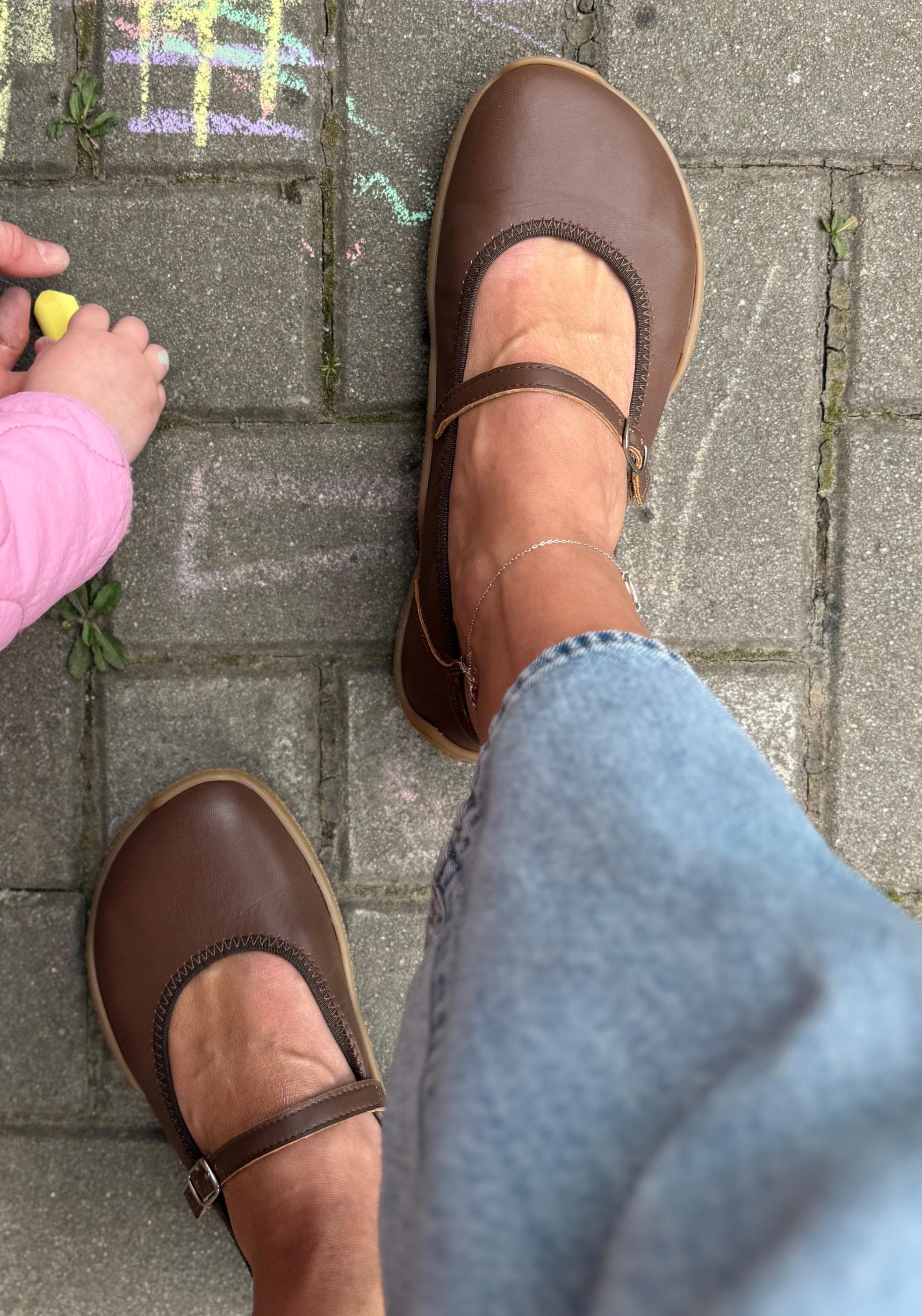 Balerini Barefoot din piele - Valeria Brown