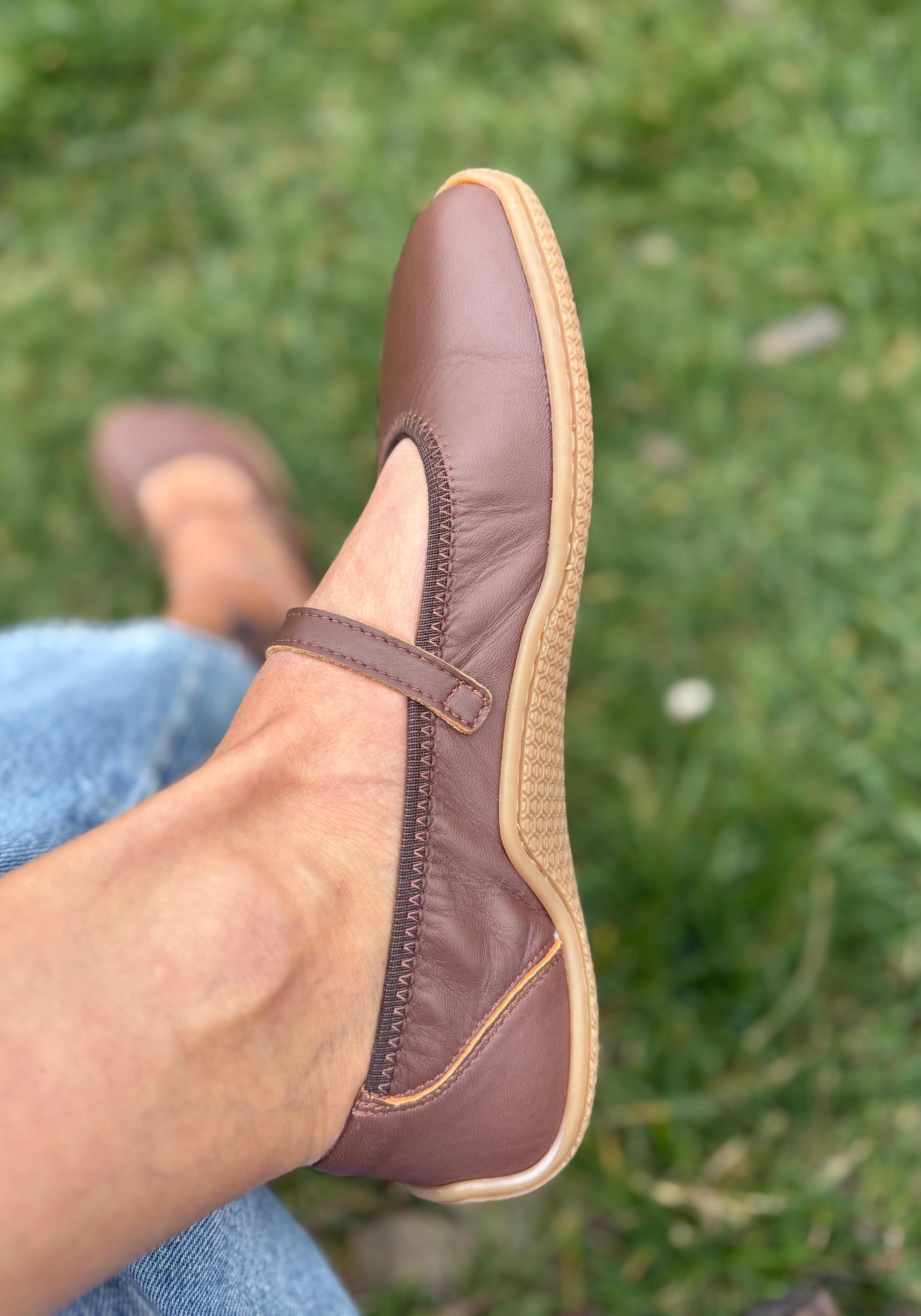 Balerini Barefoot din piele - Valeria Brown