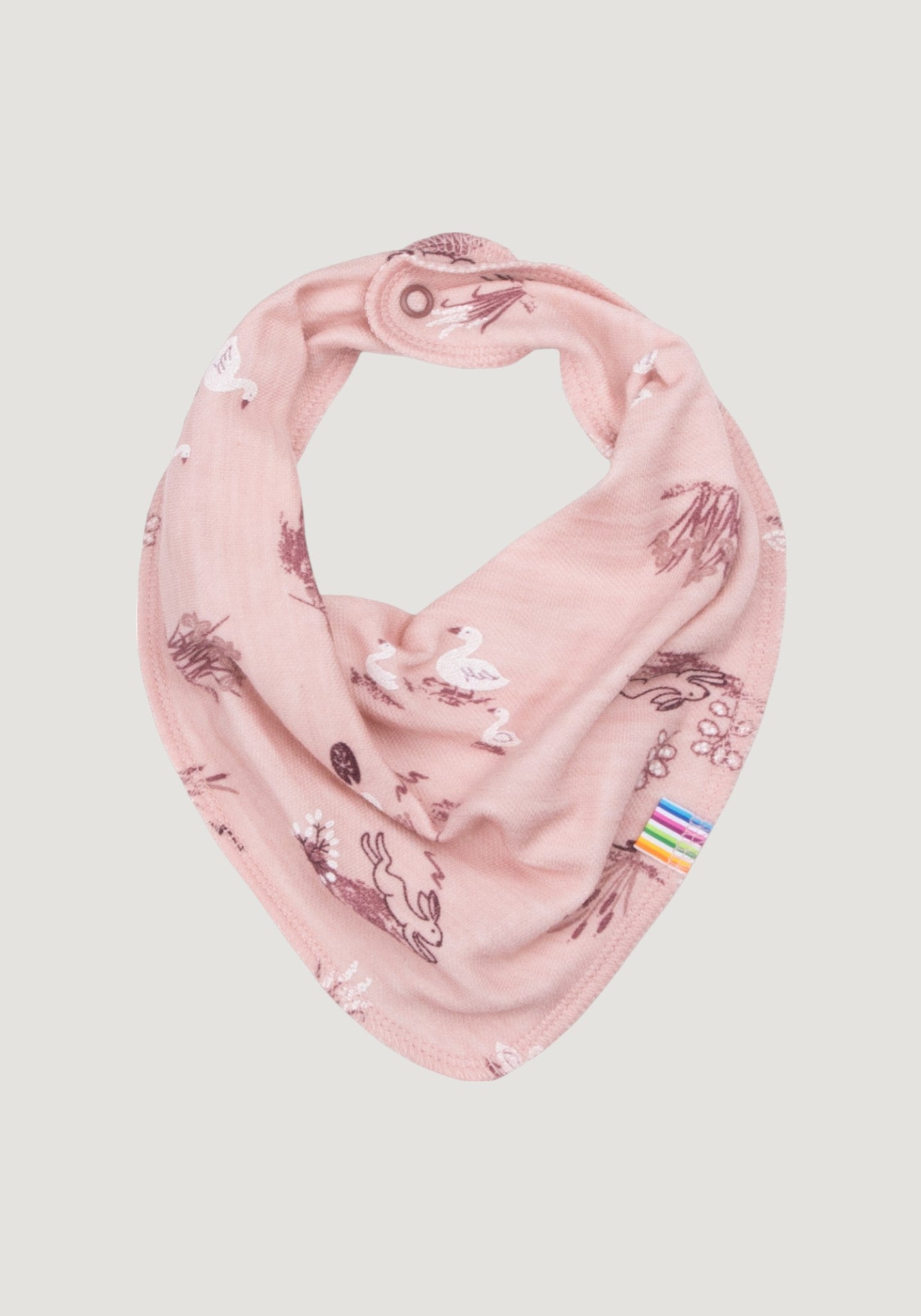 Bavetă/eșarfă din lână merinos și bambus - Goose Light Pink