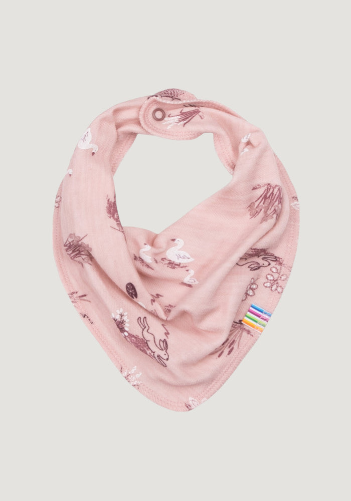 Bavetă/eșarfă din lână merinos și bambus - Goose Light Pink