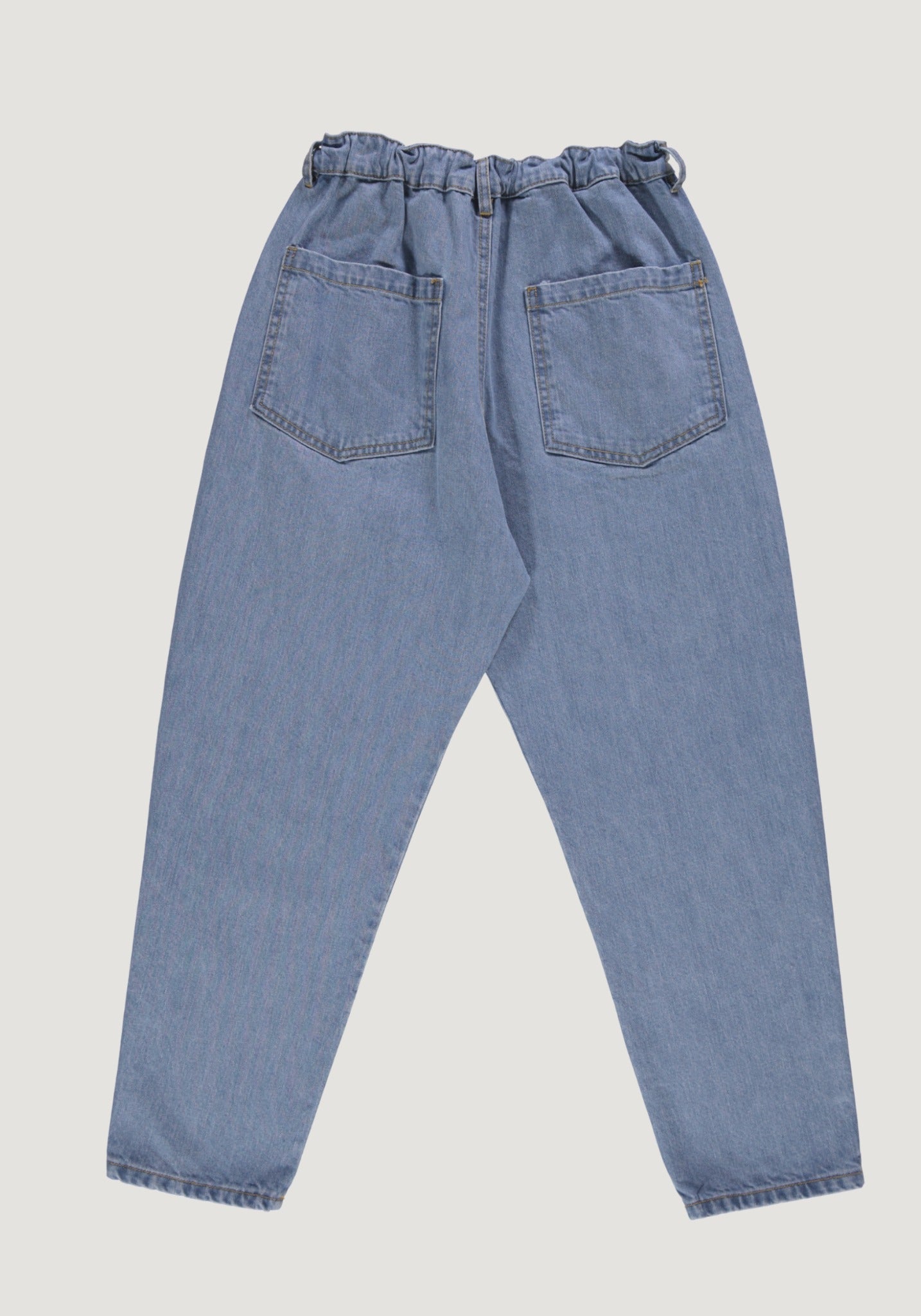 Pantaloni denim femei din bumbac - Carotte Denim Light Blue Poudre Organic HipHip.ro