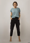 Pantaloni denim femei din bumbac - Carotte Noir Poudre Organic HipHip.ro