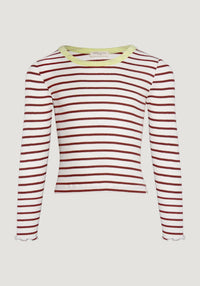 Bluză crop seamless mătase - Bardot Hibiscus Stripes