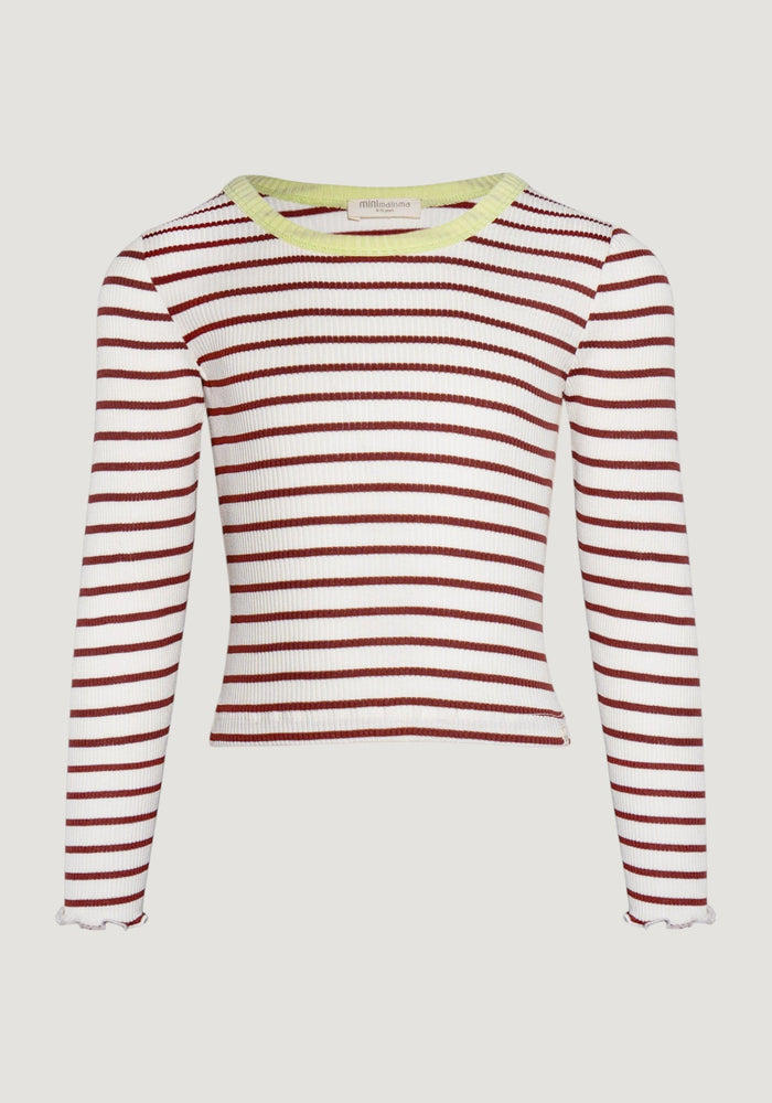 Bluză crop seamless mătase - Bardot Hibiscus Stripes