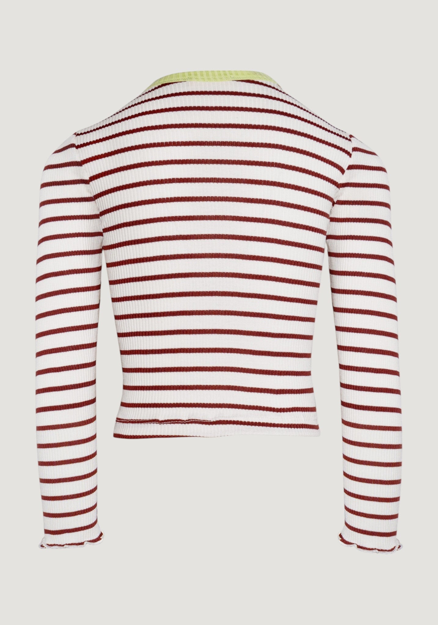 Bluză crop seamless mătase - Bardot Hibiscus Stripes