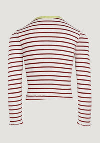 Bluză crop seamless mătase - Bardot Hibiscus Stripes