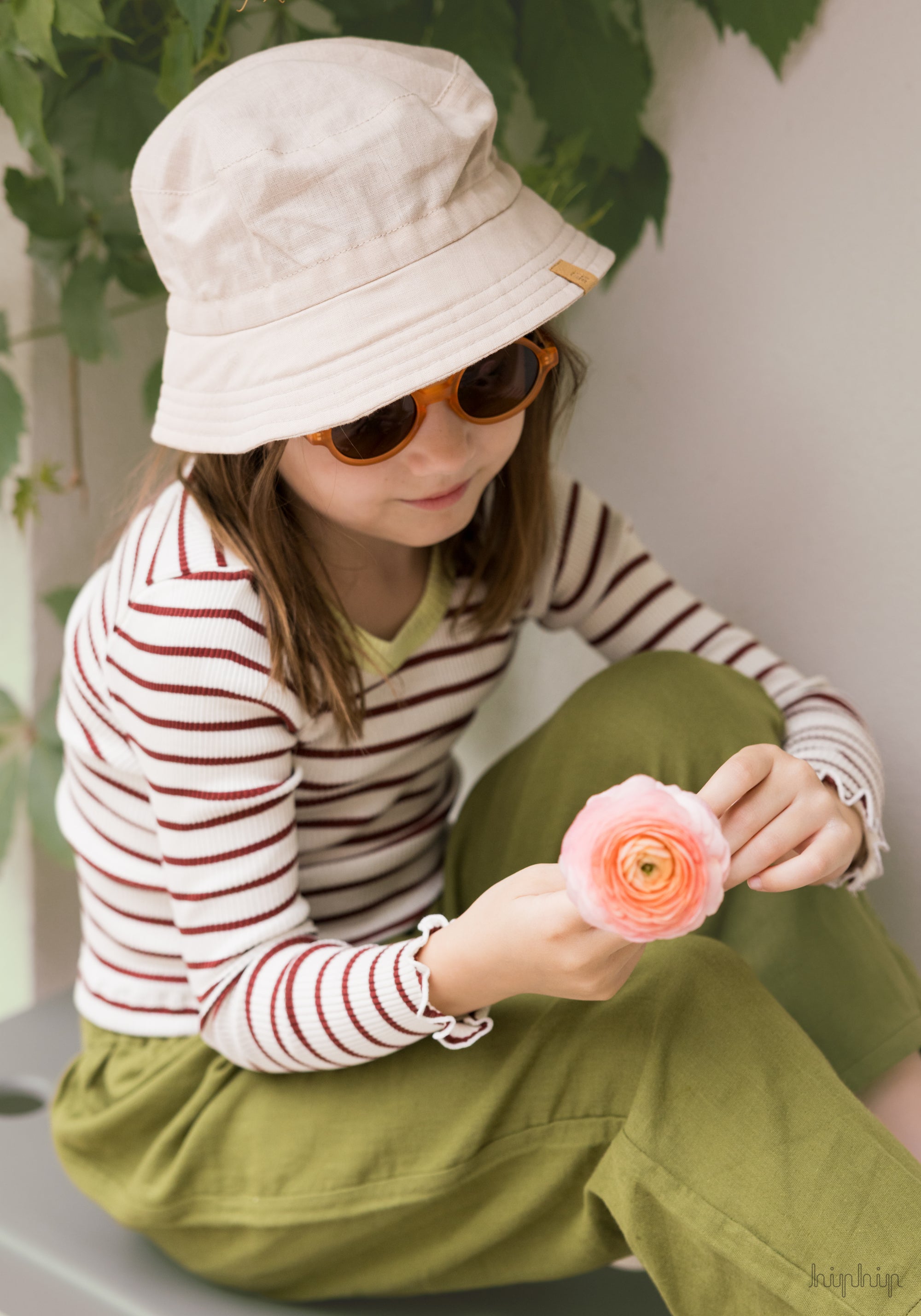 Bluză crop seamless mătase - Bardot Hibiscus Stripes