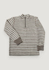 Bluză cu fermoar lână merinos - Mint Stripe 90