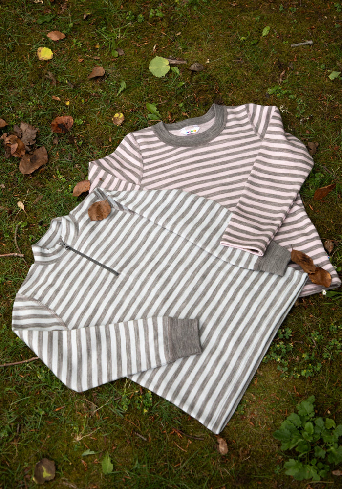 Bluză cu fermoar lână merinos - Mint Stripe Joha HipHip.ro