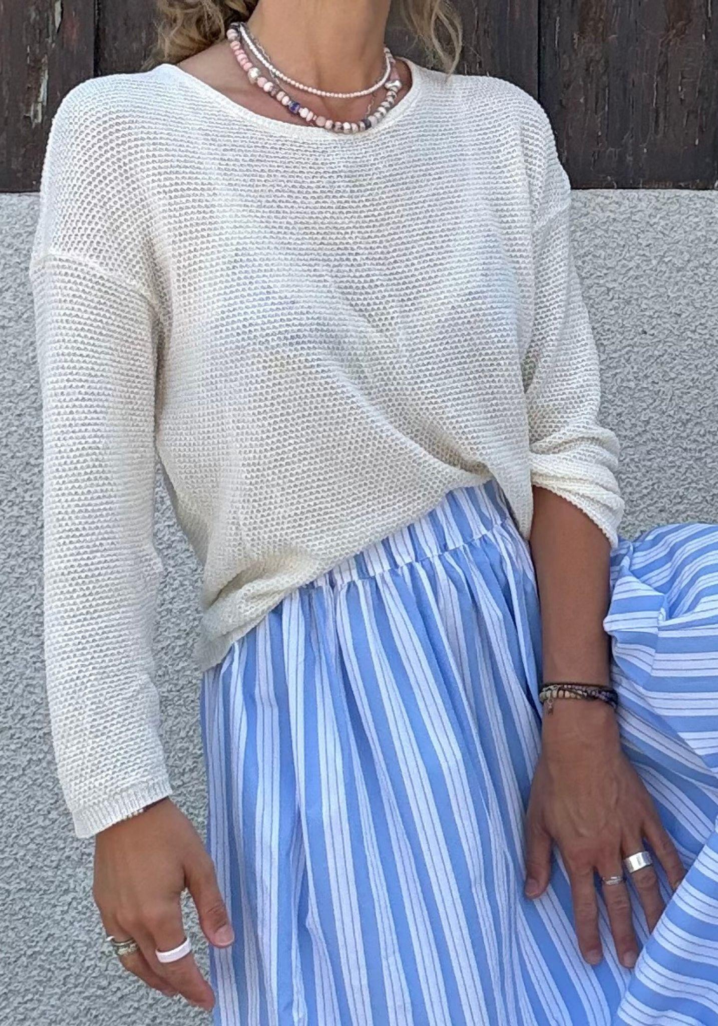 Bluză din in și bumbac - Eloise White