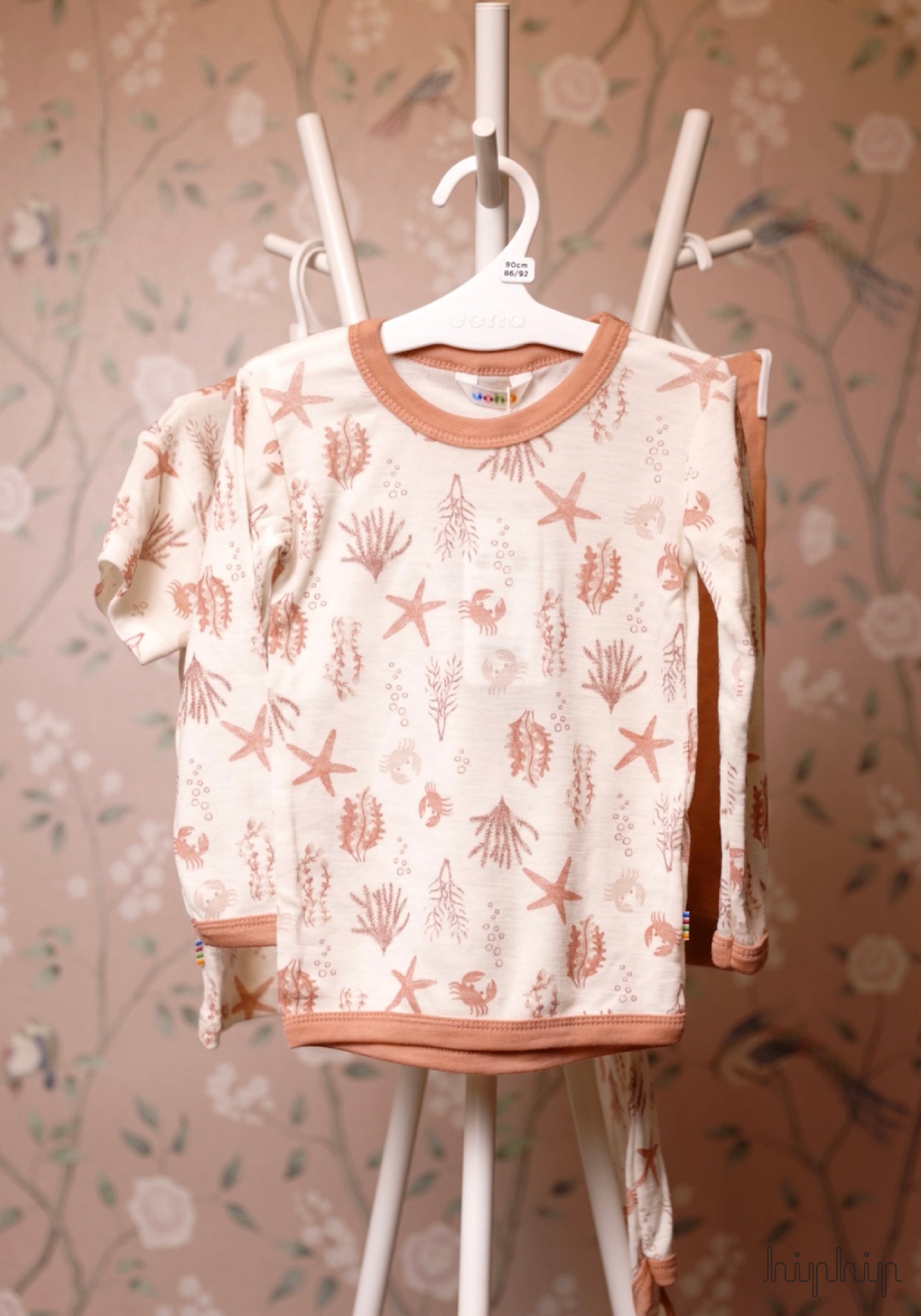 Bluză din lână merinos - Aqua Flora Light Pink