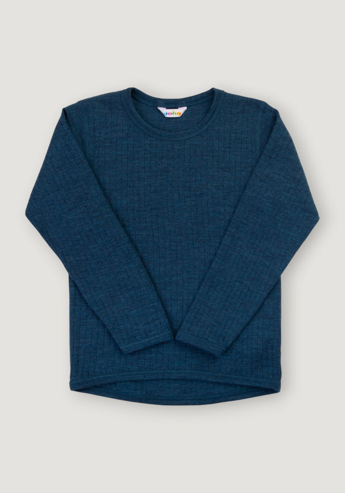 Bluză din lână merinos - Basic Blue