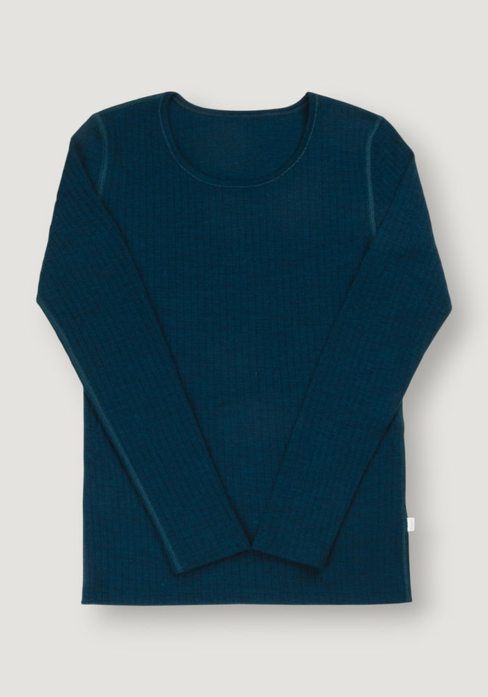 Bluză femei din lână merinos - Basic Dark Turquoise XS