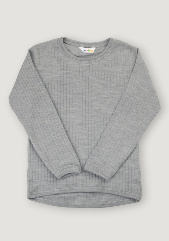 Bluză din lână merinos - Basic Grey