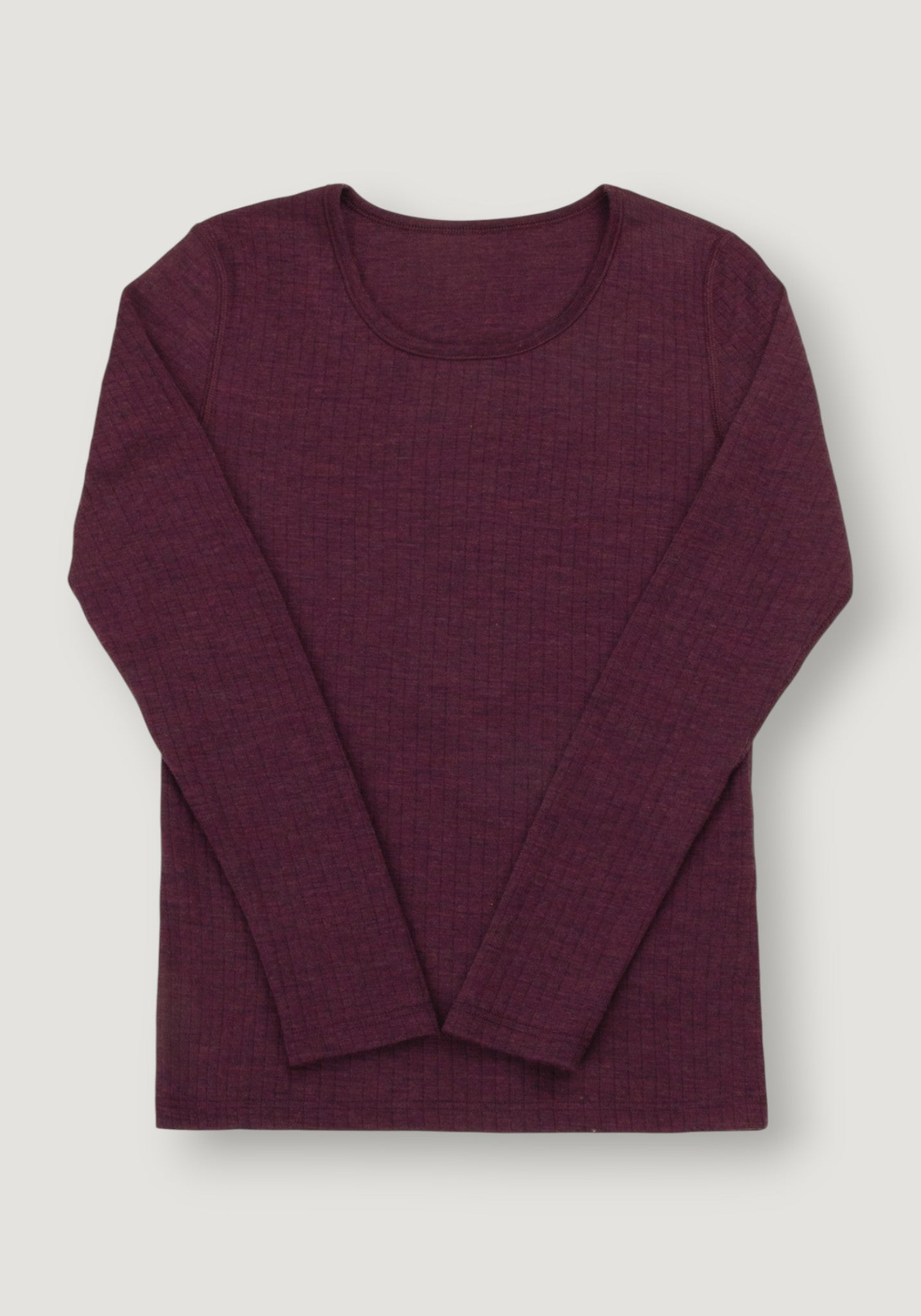 Bluză femei din lână merinos - Basic Plum XS