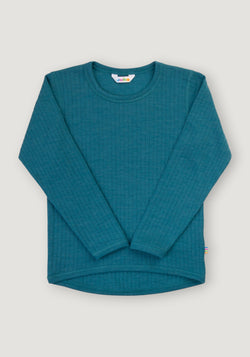 Bluză din lână merinos - Basic Turquoise