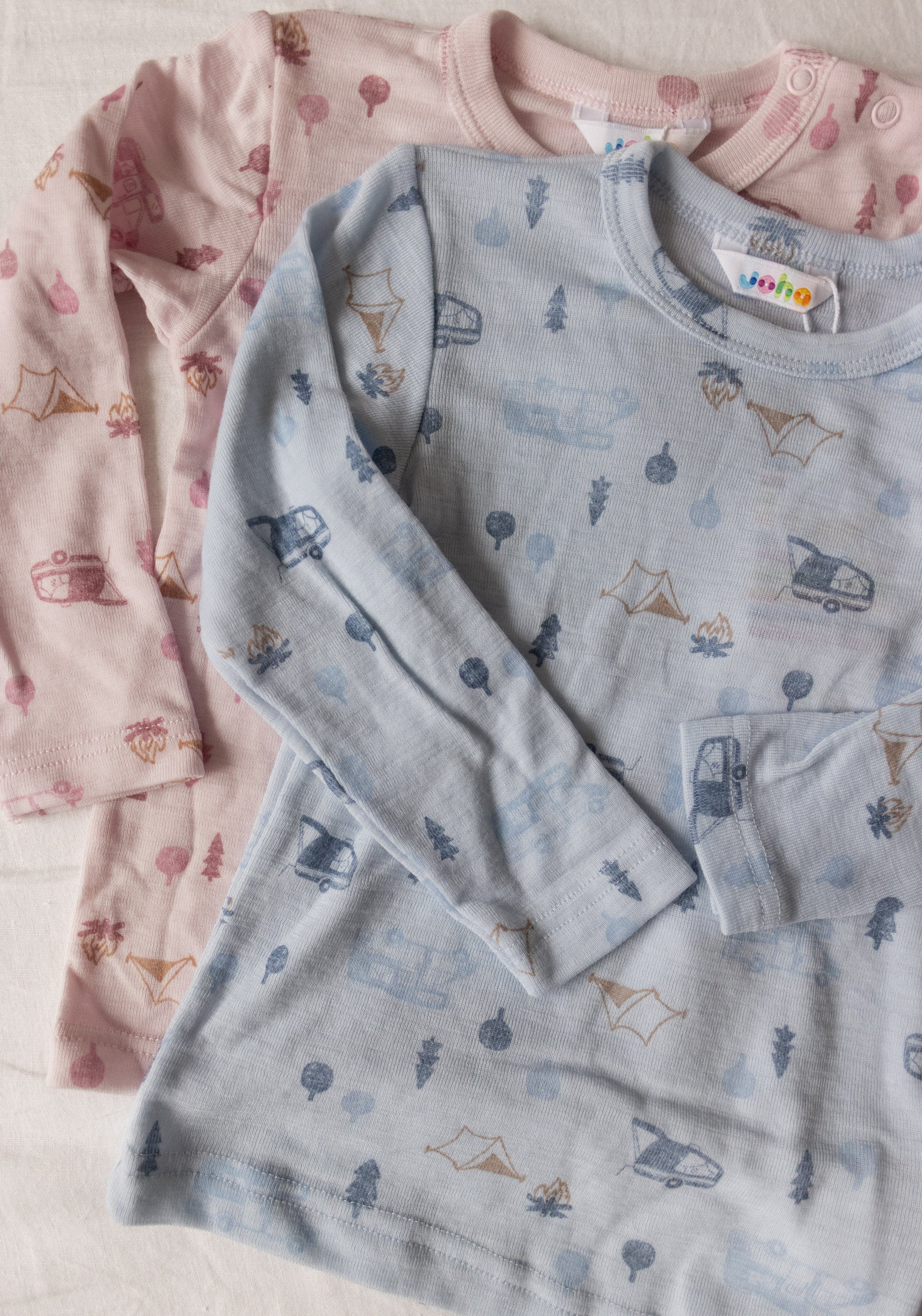 Bluză din lână merinos - Camping Light Blue