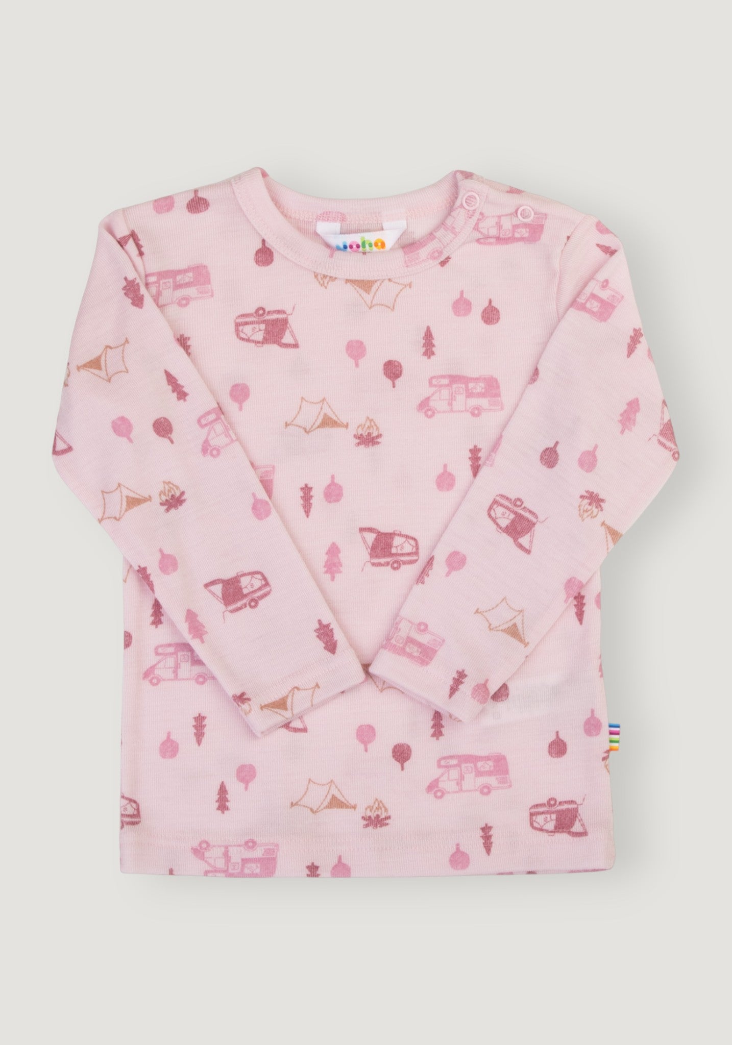 Bluză din lână merinos - Camping Light Pink