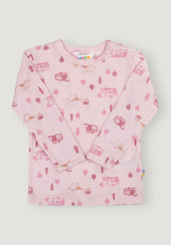 Bluză din lână merinos - Camping Light Pink