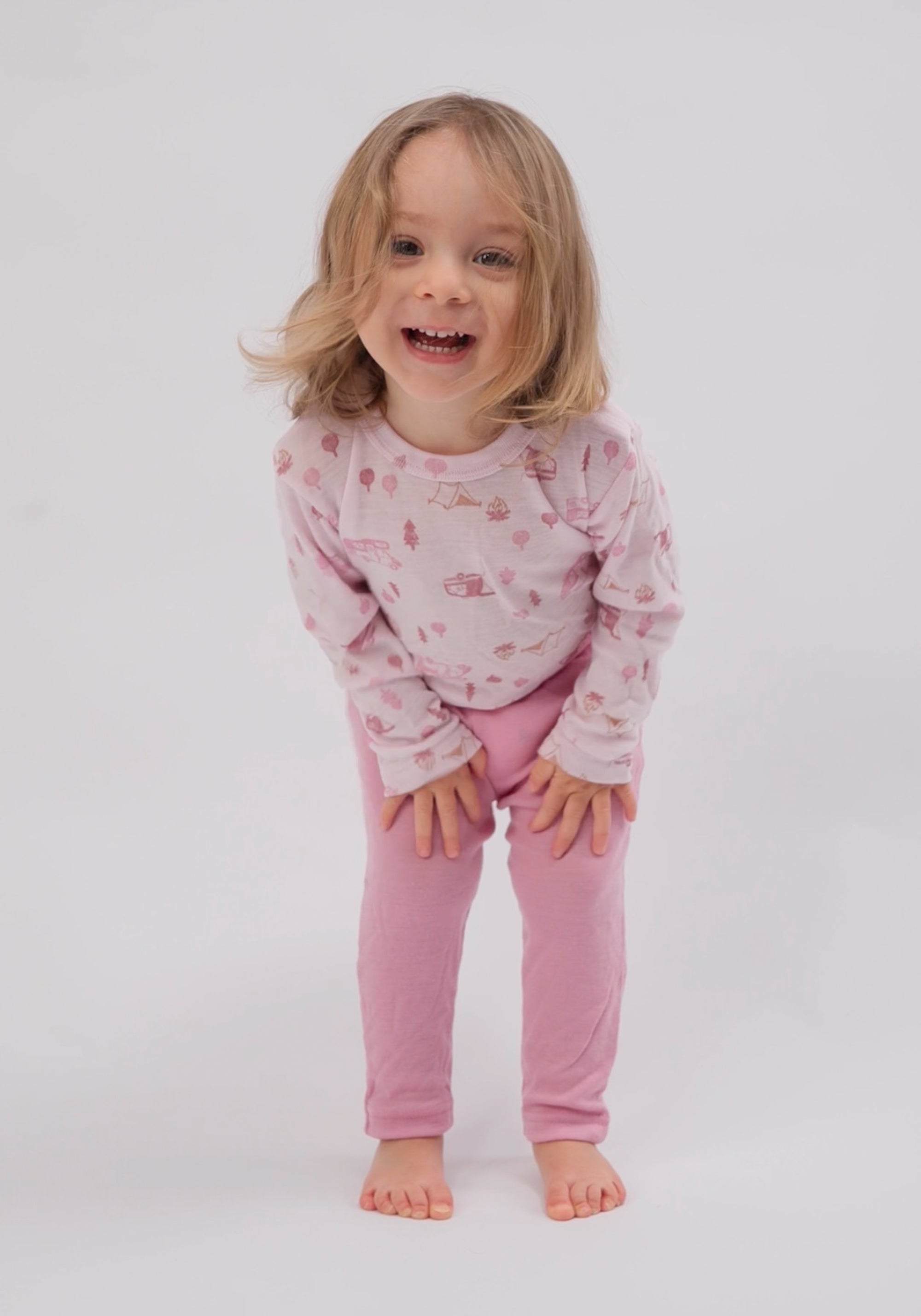 Bluză din lână merinos - Camping Light Pink