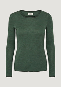 Bluză femei din lână merinos - Dusty Green Melange Jalfe HipHip.ro