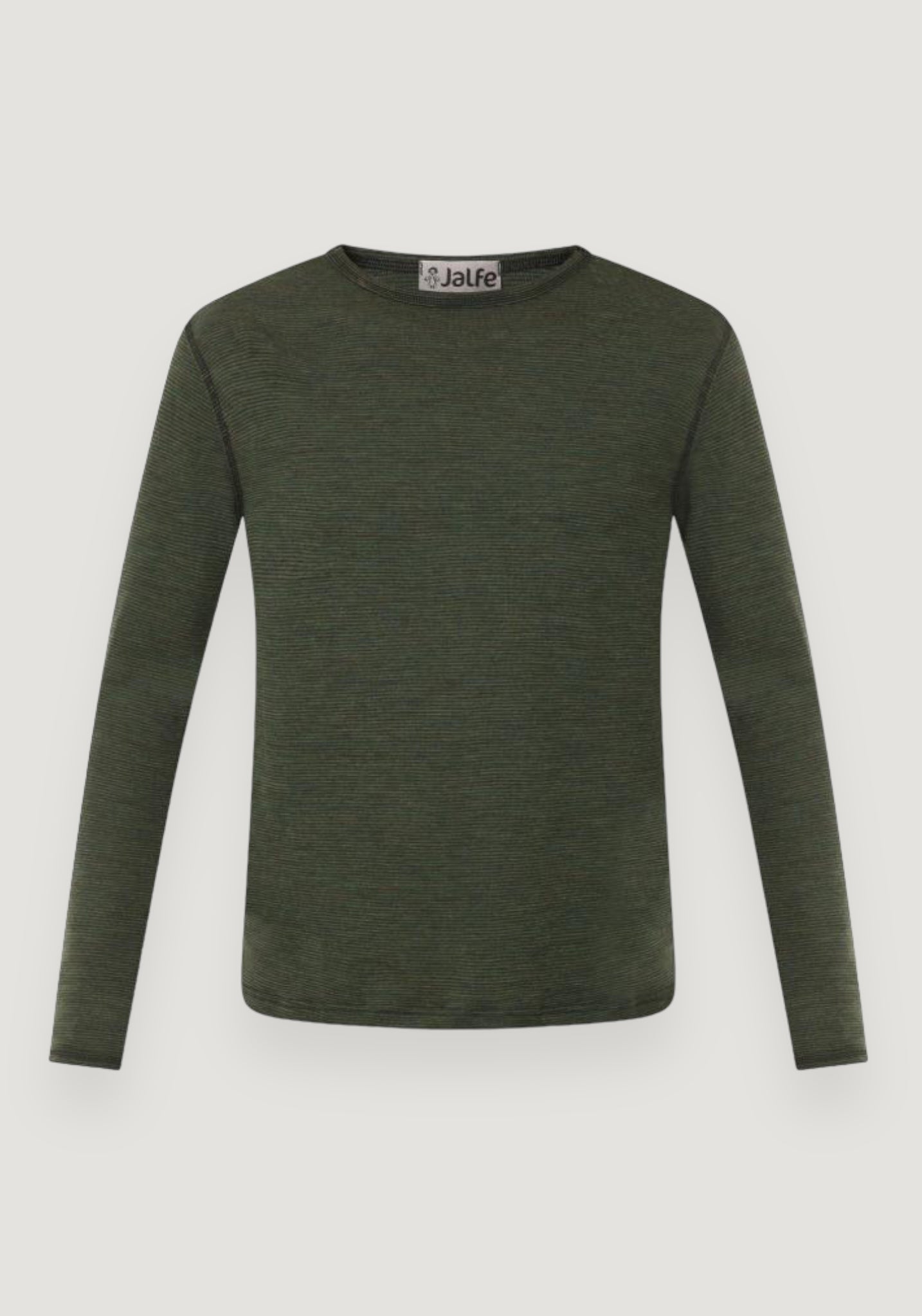 Bluză bărbați din lână merinos - Green Stripe Jalfe HipHip.ro