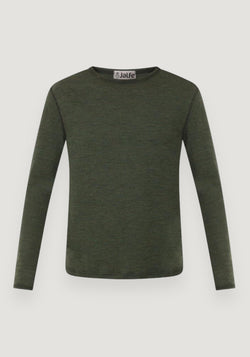 Bluză bărbați din lână merinos - Green Stripe Jalfe HipHip.ro