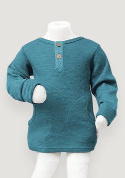 Bluză lână merinos - Henley Pockets Sea Grotto Default Title