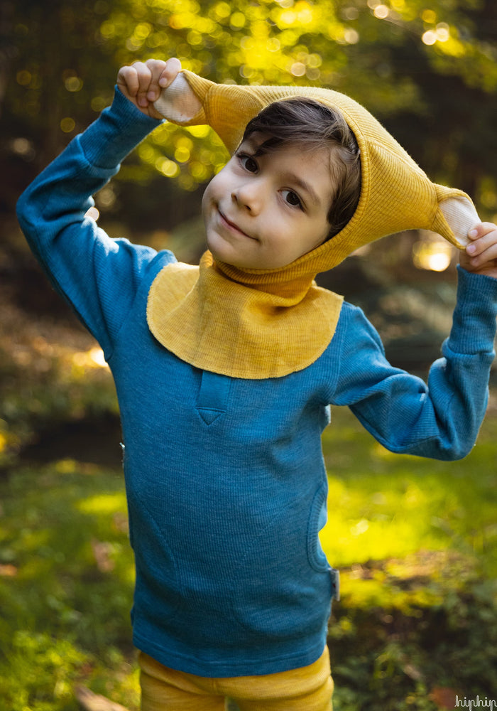 Bluză lână merinos - Henley Pockets Sea Grotto ManyMonths HipHip.ro