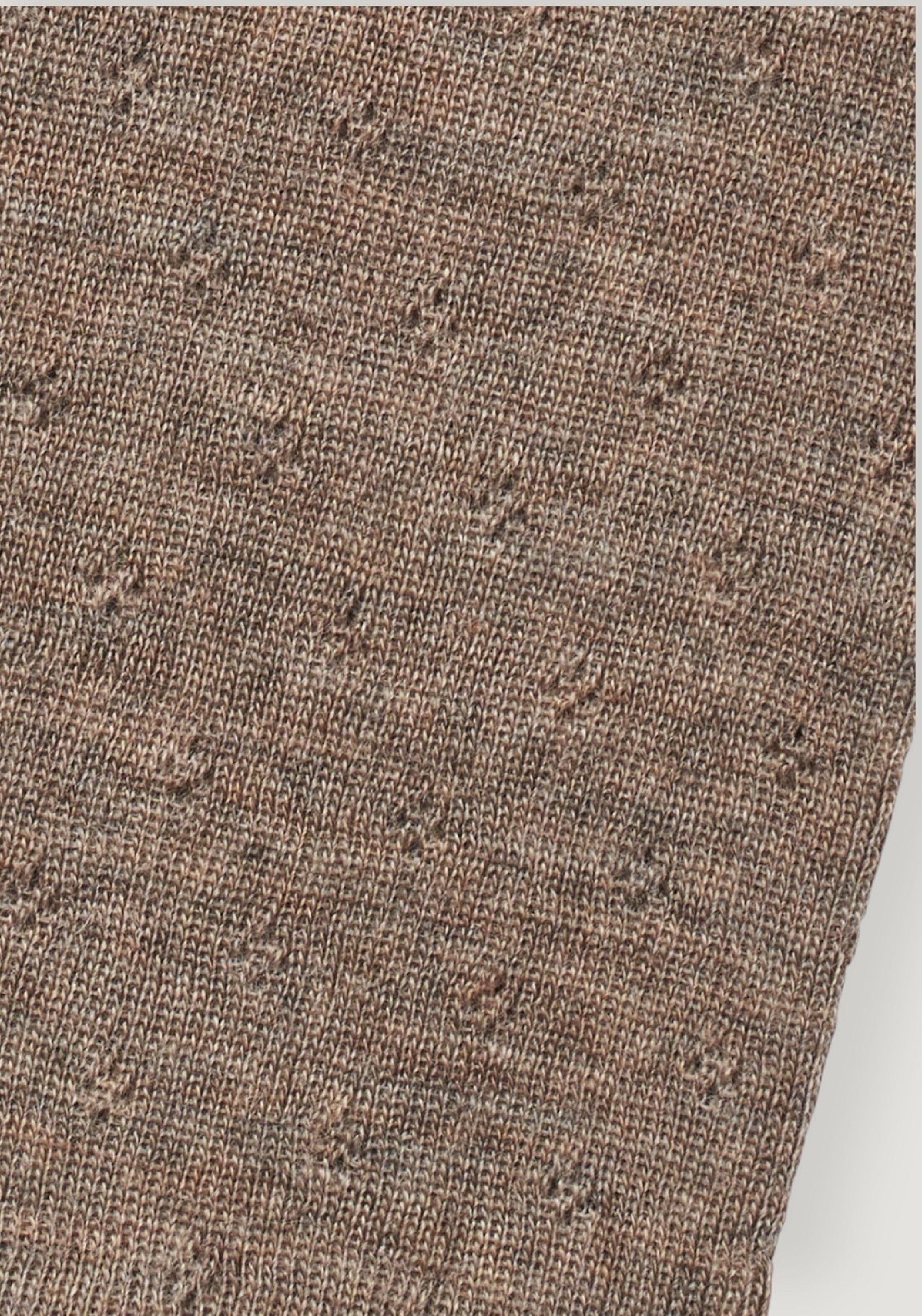Bluză din lână merinos - Light Brown Melange