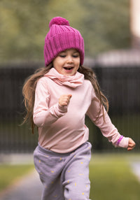 Bluză lână merinos super fină - Long Tee Dusty Rose Smalls HipHip.ro