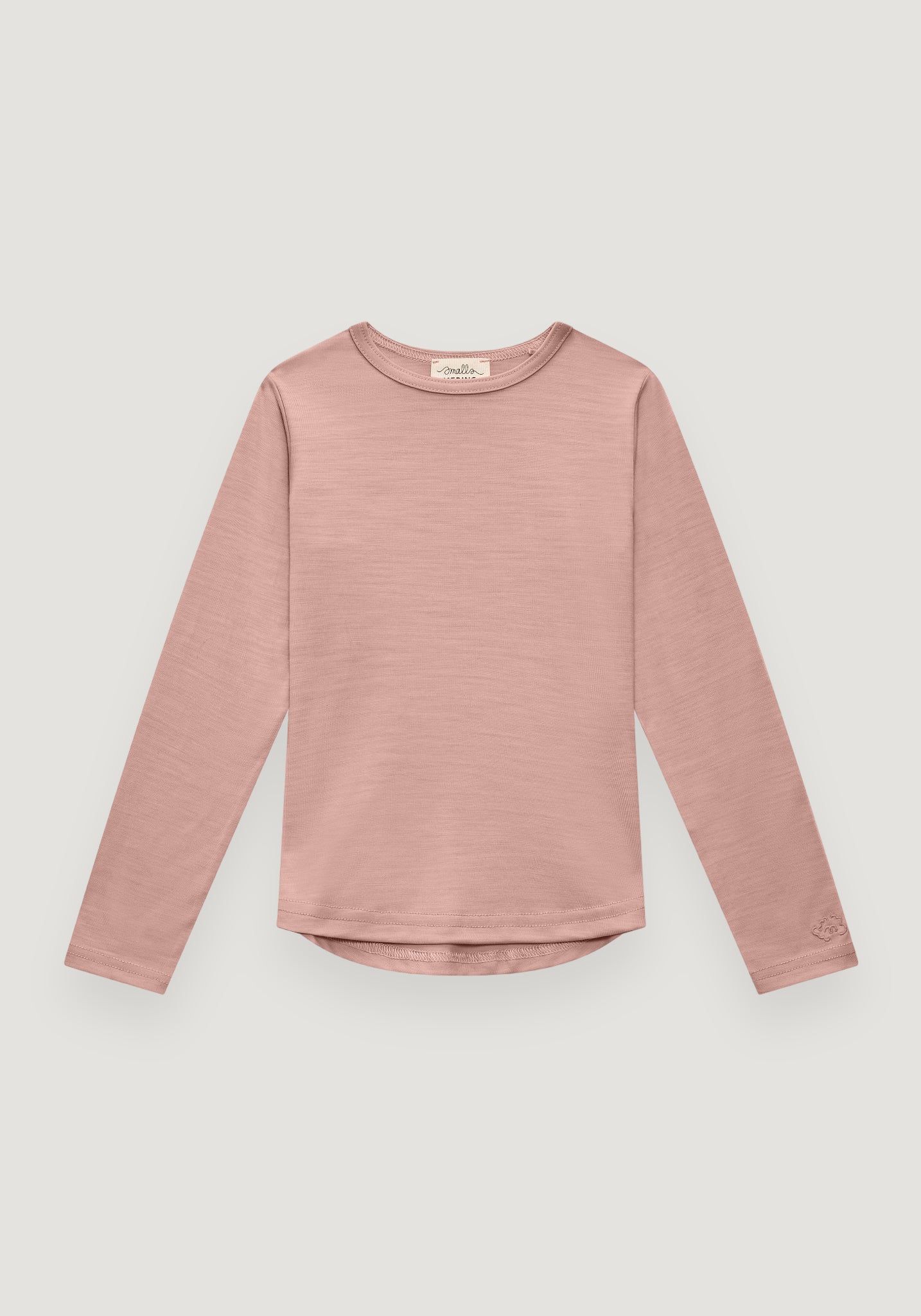 Bluză lână merinos super fină - Long Tee Dusty Rose Default Title