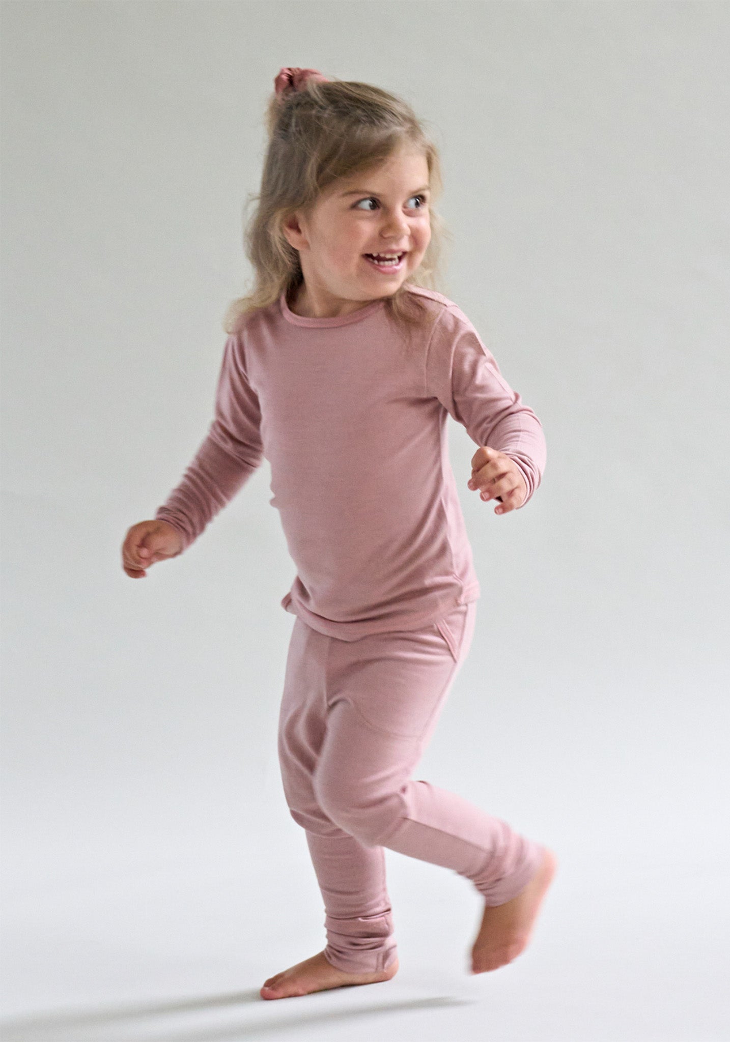 Bluză lână merinos super fină - Long Tee Dusty Rose Default Title